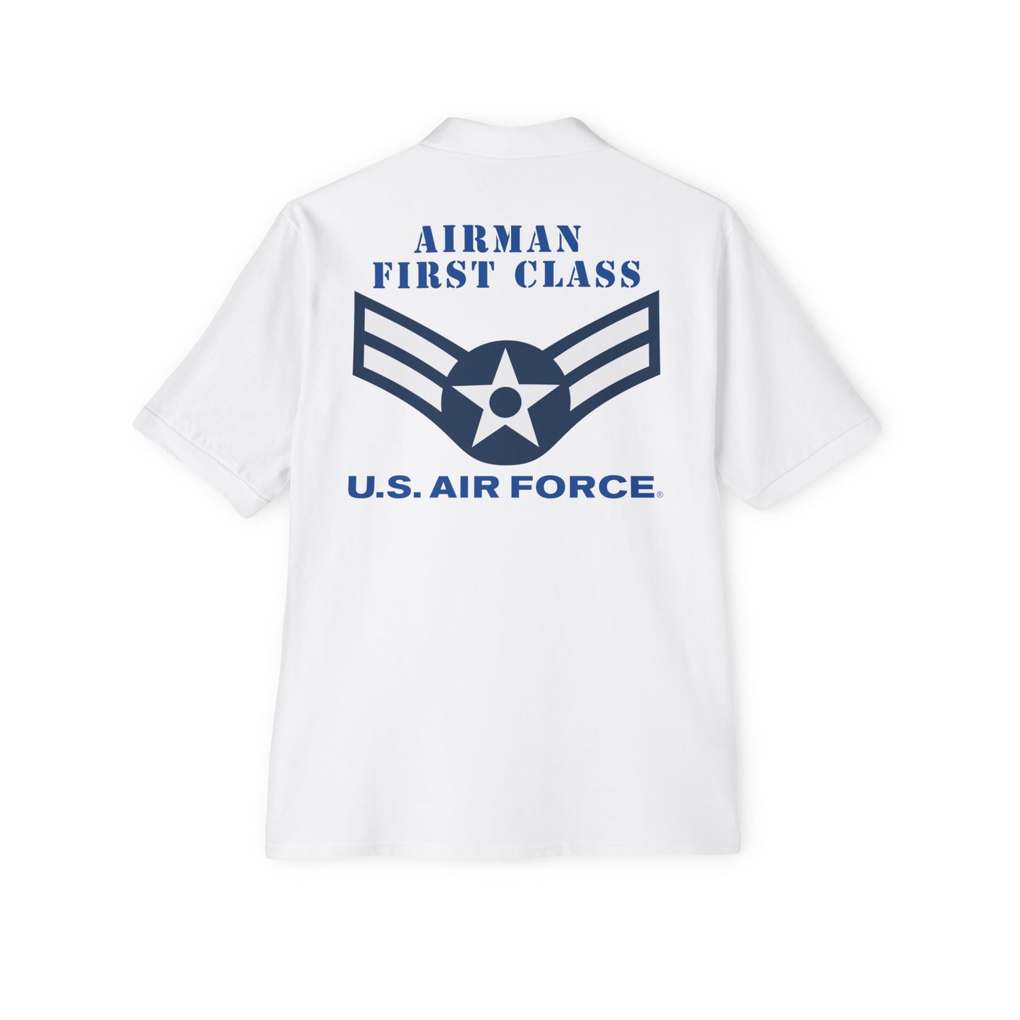 Men's Piqué Polo - USAF - Airman (E2) - 2020 - US Air Force w Text X 300