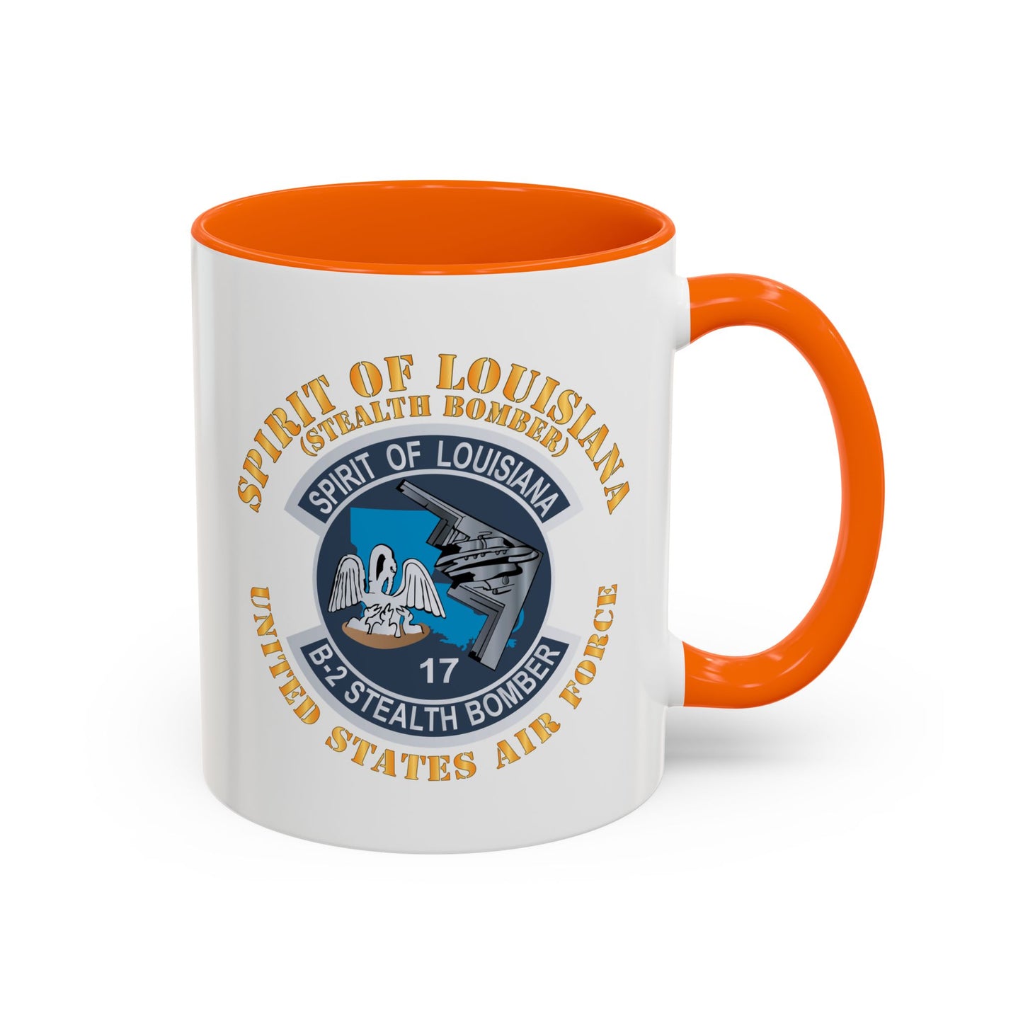 Accent Coffee Mug (11oz & 15oz) - USAF - B2 - Spirit of Louisiana - Stealth Bomber X 300