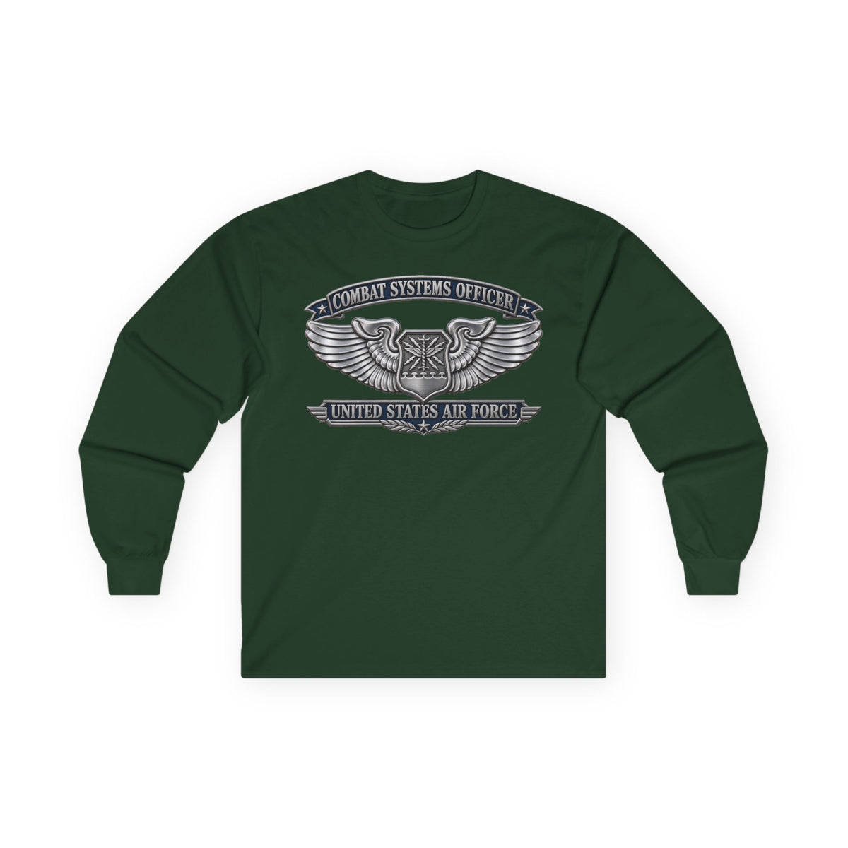 Unisex Ultra Cotton Long Sleeve Tee - USAF - Combat Systems Officer Badge - United States Air Force - 3D - Enhanced