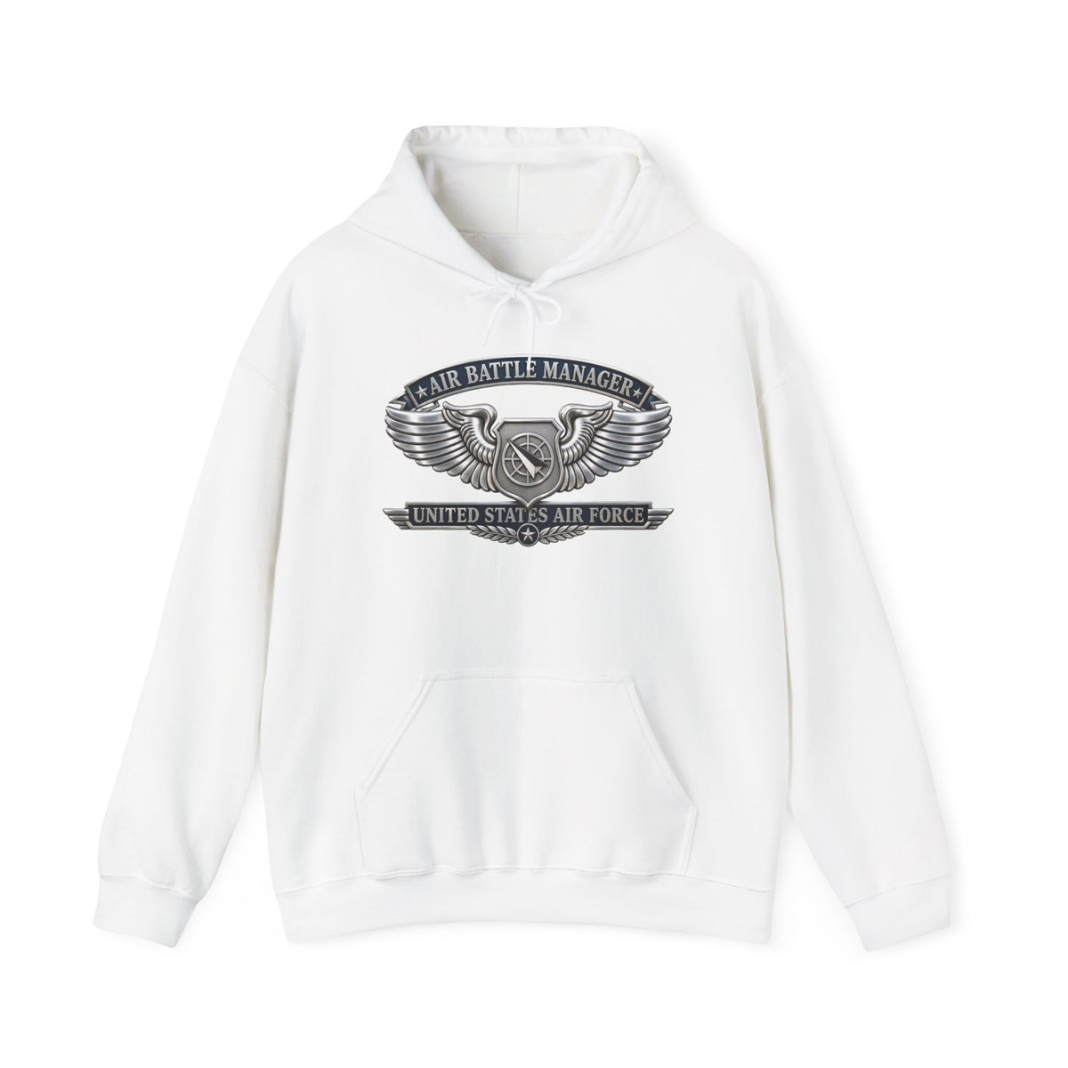 Unisex Heavy Blend Hooded Sweatshirt - USAF - Air Battle Manager Badge - United States Air Force- 3D - Enhanced
