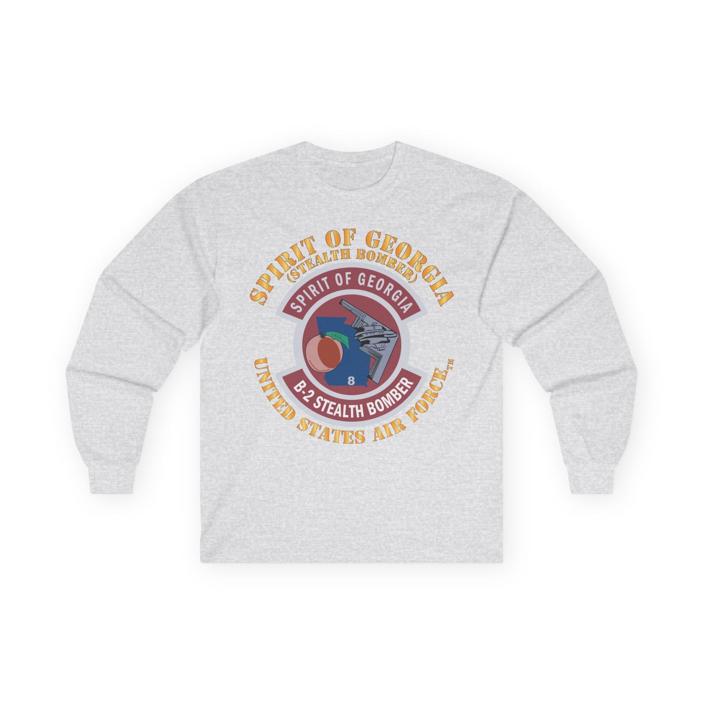Unisex Ultra Cotton Long Sleeve Tee - USAF - B2 - Spirit of Georgia - Stealth Bomber X 300