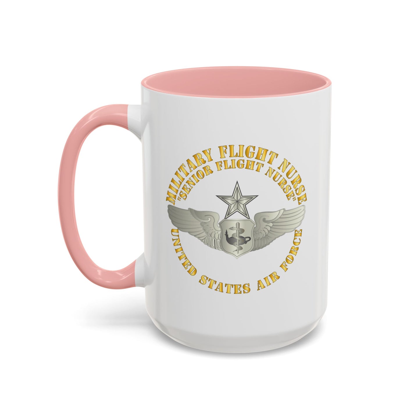 Accent Coffee Mug (11oz & 15oz) - USAF - Military Flight Nurse - Flight Nurse - Senior
