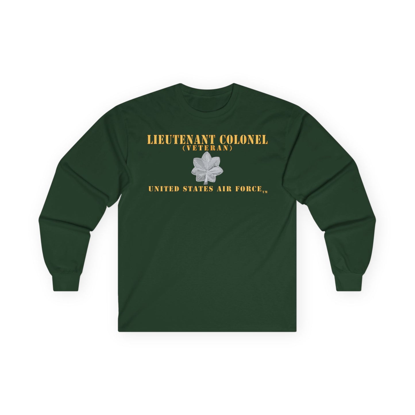 Unisex Ultra Cotton Long Sleeve Tee - USAF - Lieutenant Colonel - LTC - Veteran - Flat - TM X 300