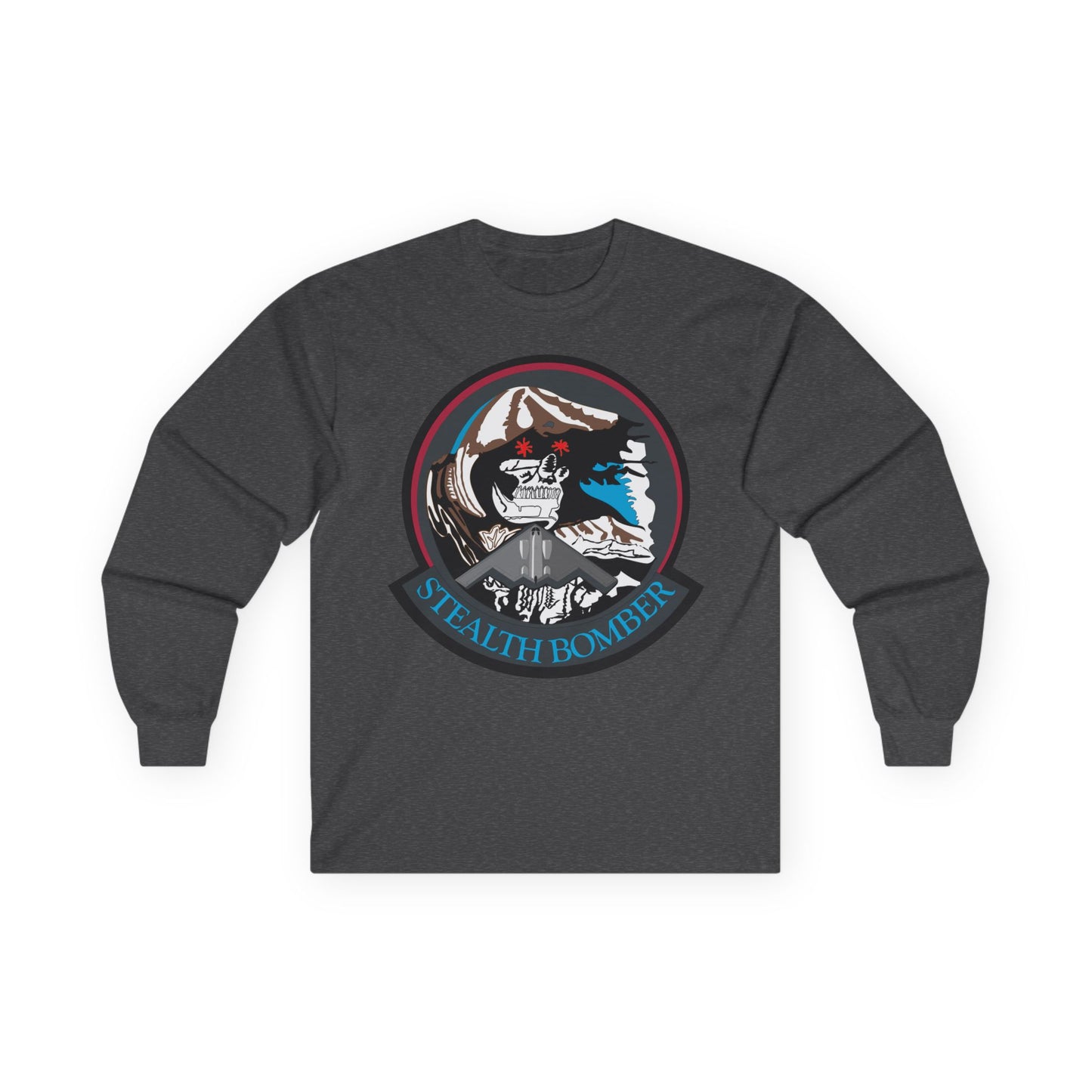 Unisex Ultra Cotton Long Sleeve Tee - USAF - B2 - Grim Reaper - Stealth Bomber wo txt X 300