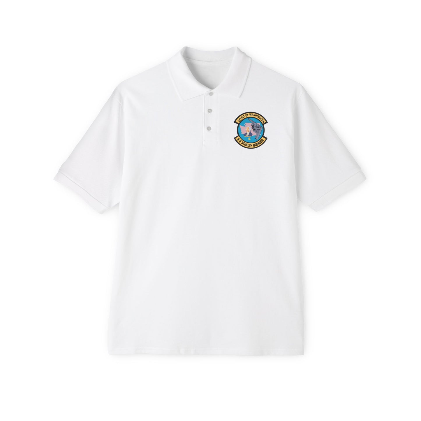 Men's Piqué Polo - USAF - B2 - Spirit of Washington - Stealth Bomber wo txt X 300