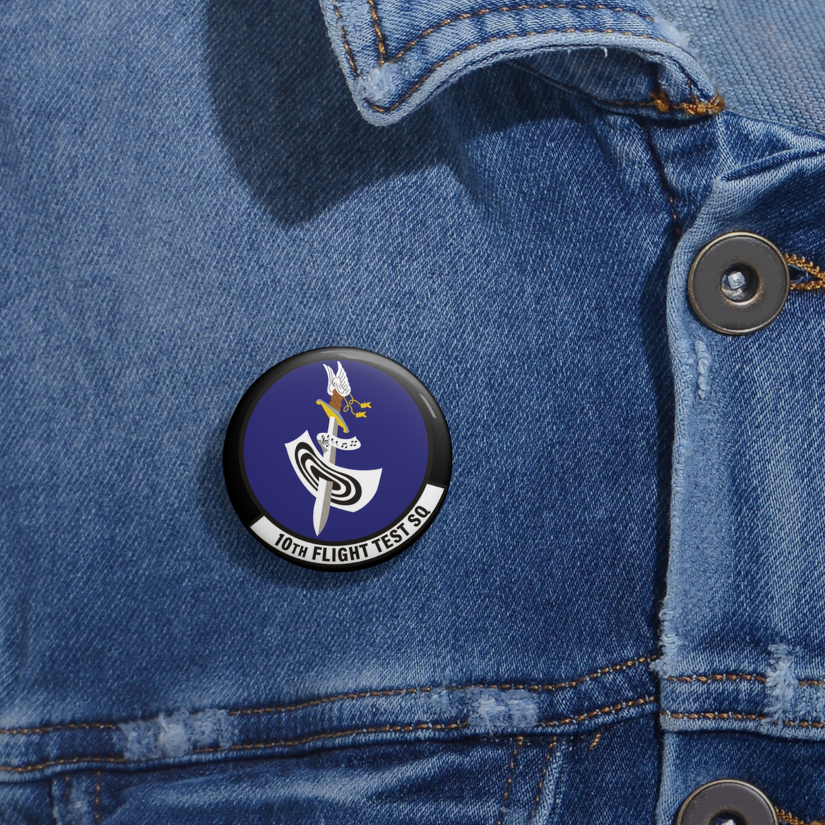 Custom Pin Button - USAF - 10th Flight Test Squadron wo txt