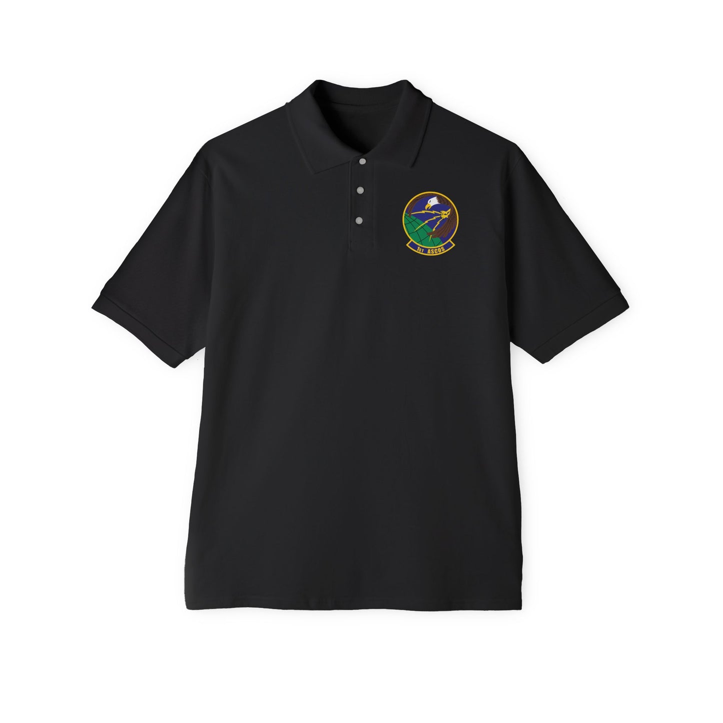 Men's Piqué Polo - USAF - 1st Air & Space Communications Operations Sq wo txt X 300