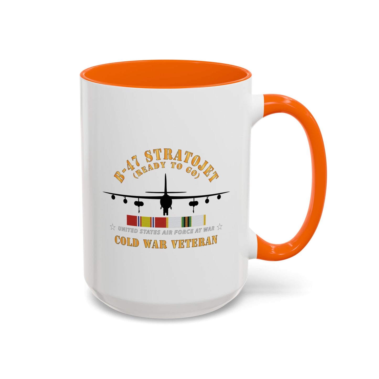 Accent Coffee Mug (11oz & 15oz) - USAF - B-47 Stratojet - Ready to Go - Silhouette - Cold War Veteran X 300