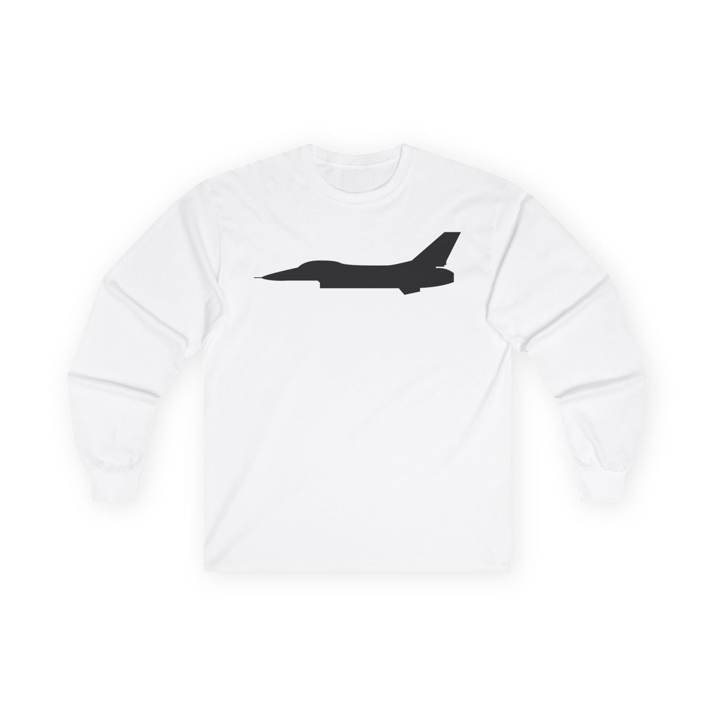 Unisex Ultra Cotton Long Sleeve Tee - Aircraft - F-16 - Side - Black - wo Txt X 300