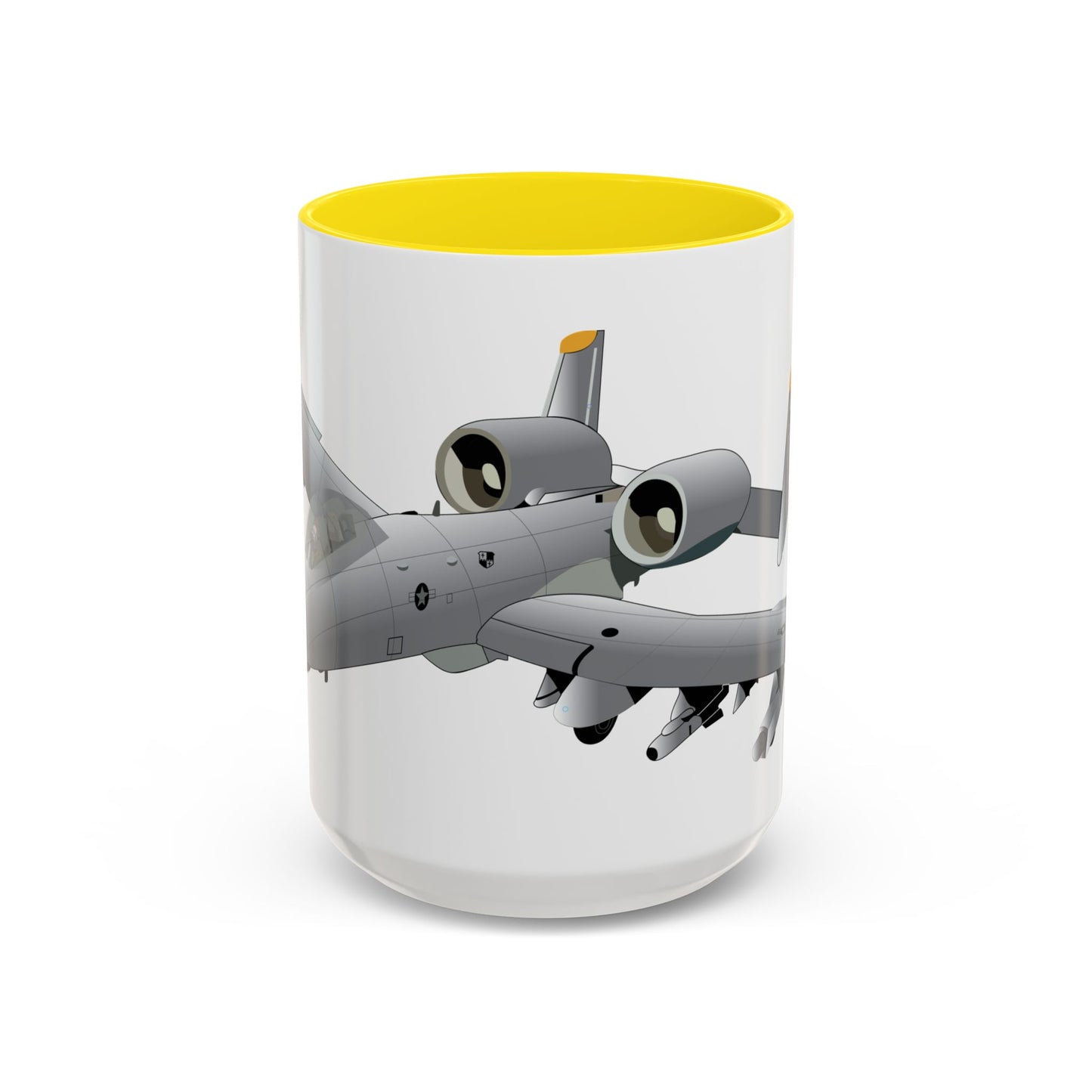 Accent Coffee Mug (11oz & 15oz) - Aircraft - A10 - Front - Top - Oblique X 300
