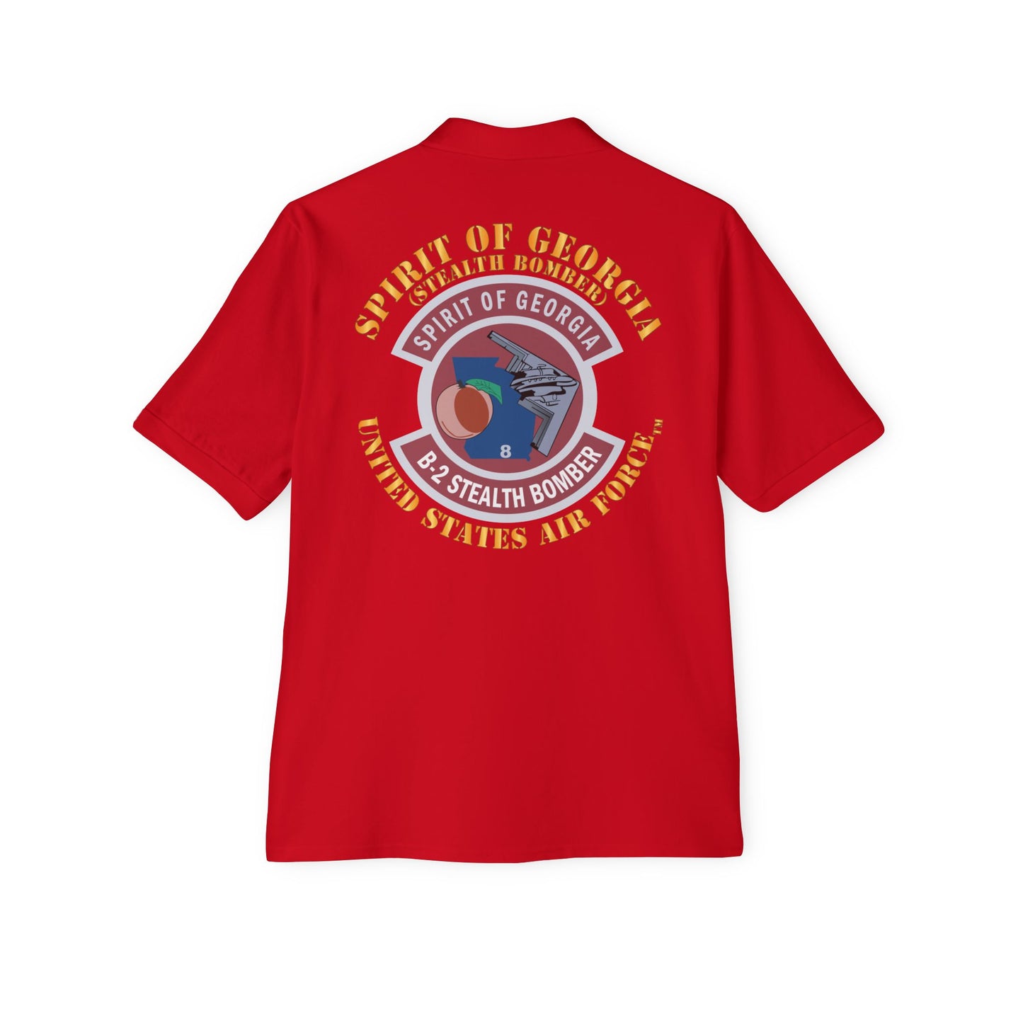 Men's Piqué Polo - USAF - B2 - Spirit of Georgia - Stealth Bomber X 300