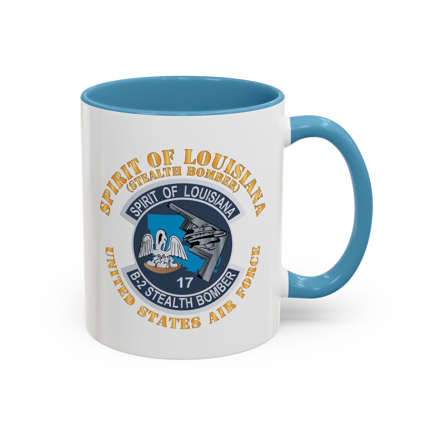Accent Coffee Mug (11oz & 15oz) - USAF - B2 - Spirit of Louisiana - Stealth Bomber X 300