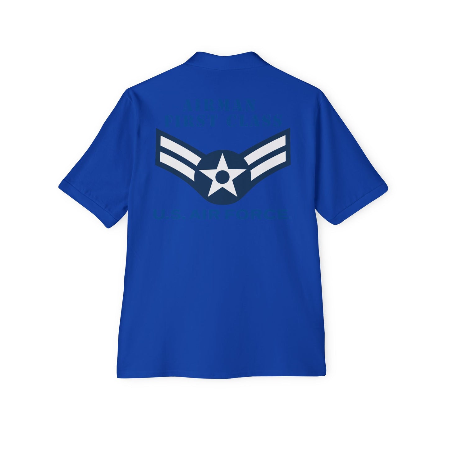 Men's Piqué Polo - USAF - Airman (E2) - 2020 - US Air Force w Text X 300