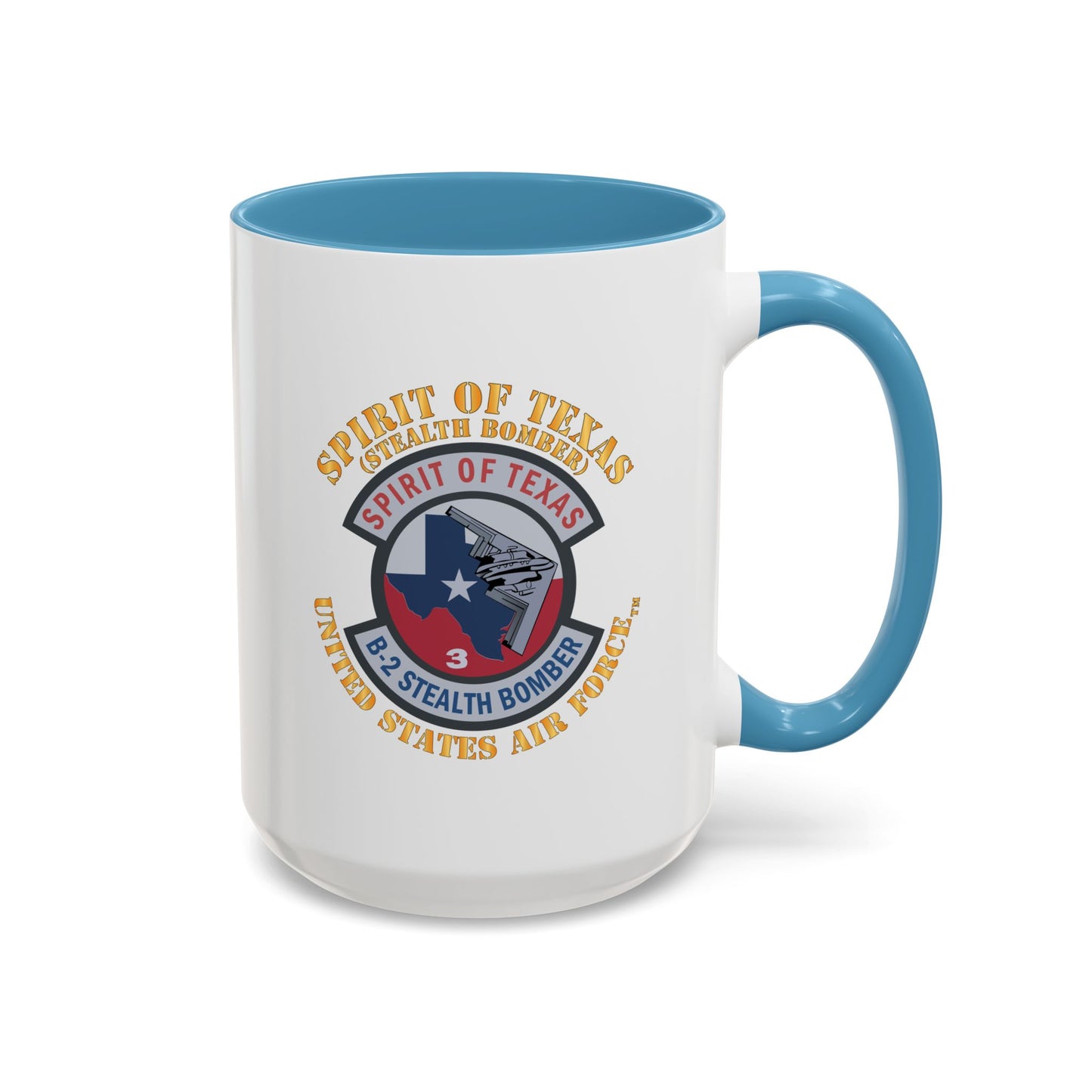 Accent Coffee Mug (11oz & 15oz) - USAF - B2 - Spirit of Texas - Stealth Bomber X 300