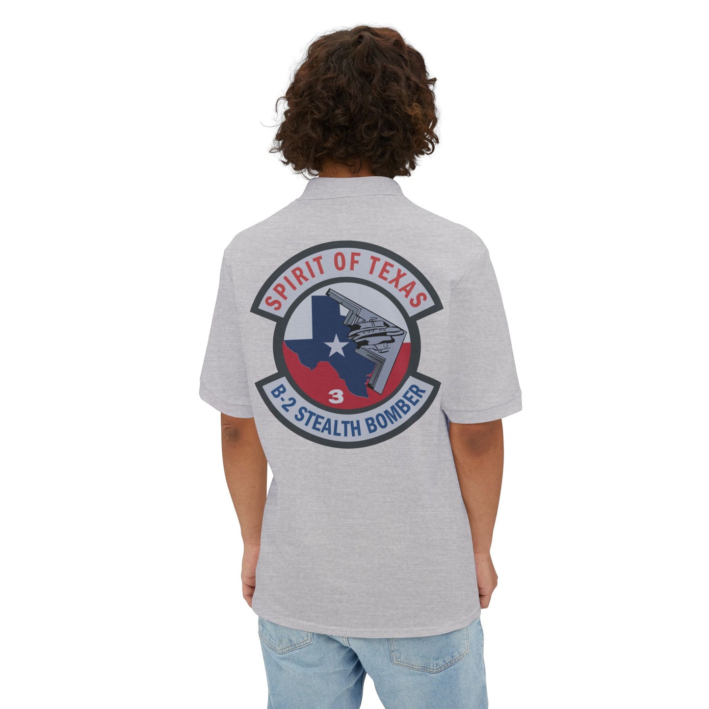 Men's Piqué Polo - USAF - B2 - Spirit of Texas - Stealth Bomber wo txt X 300