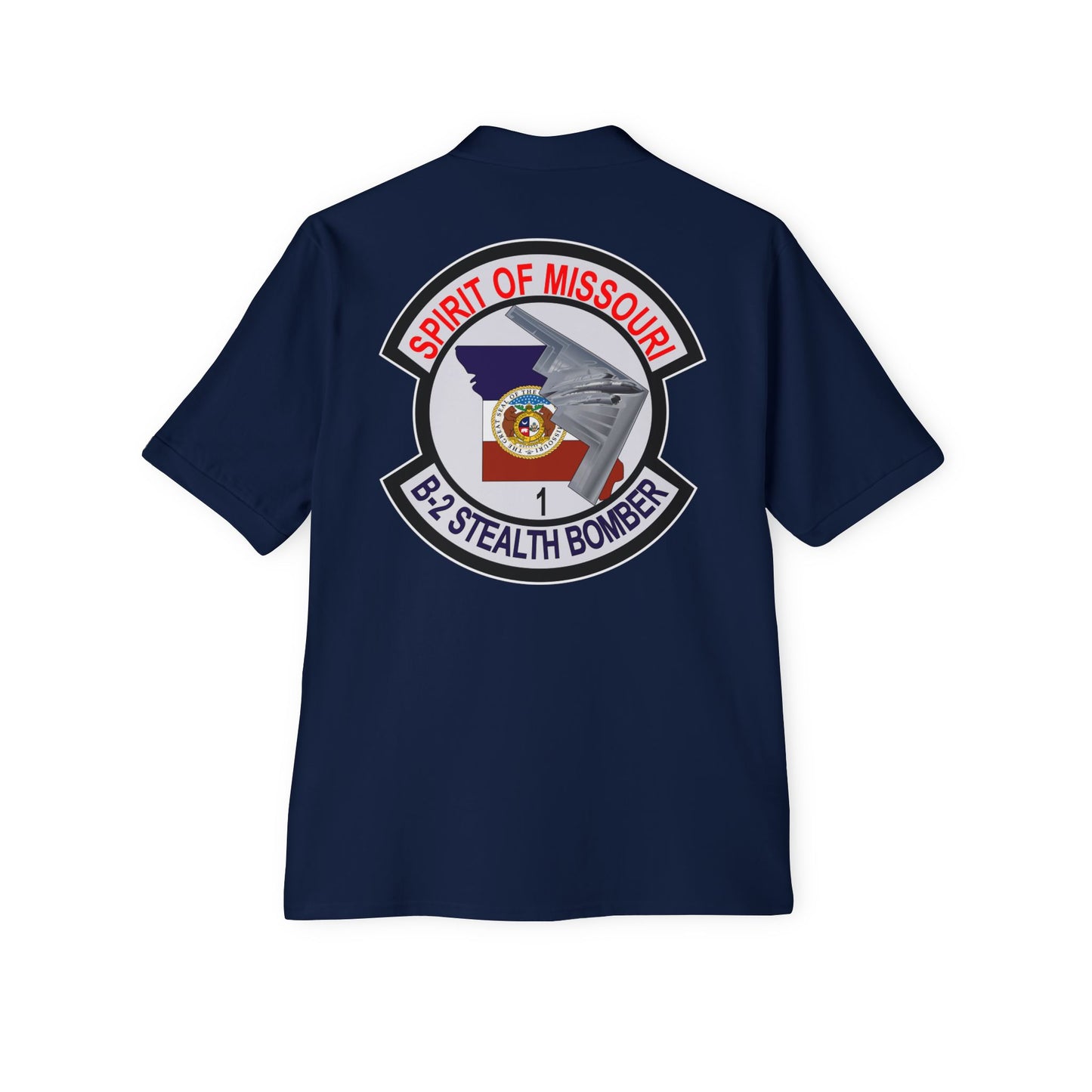 Men's Piqué Polo - USAF - B2 - Spirit of Missouri - Stealth Bomber wo Txt