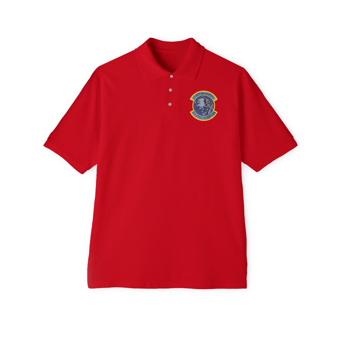 Men's Piqué Polo - USAF - B2 - Spirit of Alaska - Stealth Bomber wo txt X 300