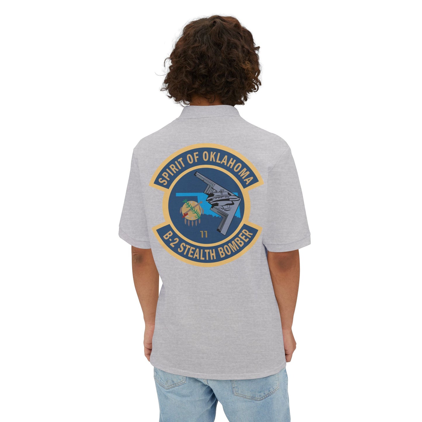 Men's Piqué Polo - USAF - B2 - Spirit of Oklahoma - Stealth Bomber wo txt X 300