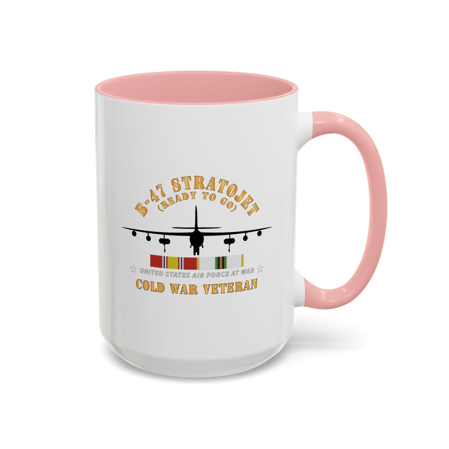 Accent Coffee Mug (11oz & 15oz) - USAF - B-47 Stratojet - Ready to Go - Silhouette - Cold War Veteran X 300
