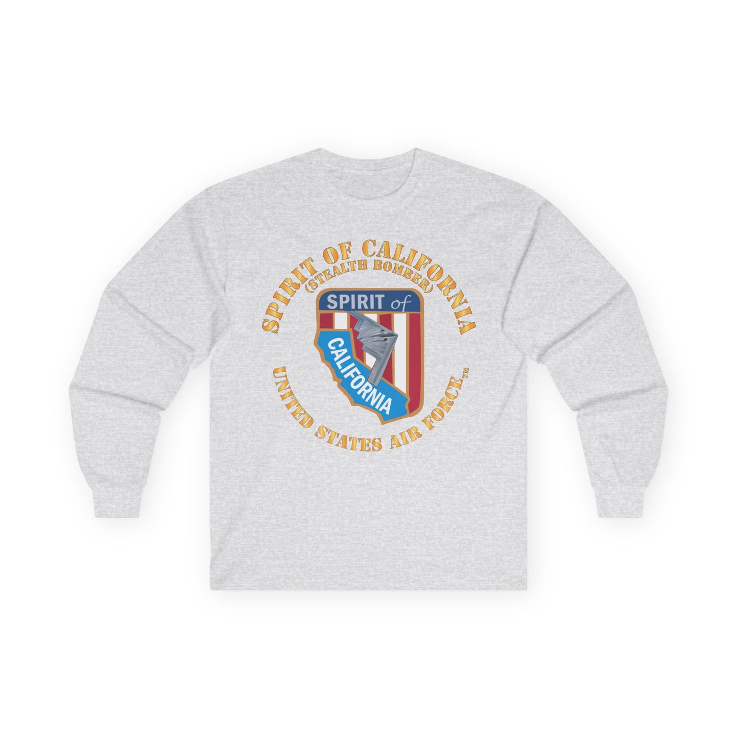 Unisex Ultra Cotton Long Sleeve Tee - USAF - B2 - Spirit of California - Stealth Bomber X 300