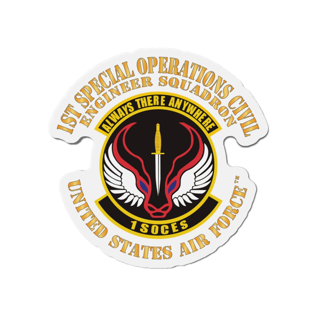 Die-Cut Magnet - USAF - 1st Special Operations Civil Engineer Sq X 300