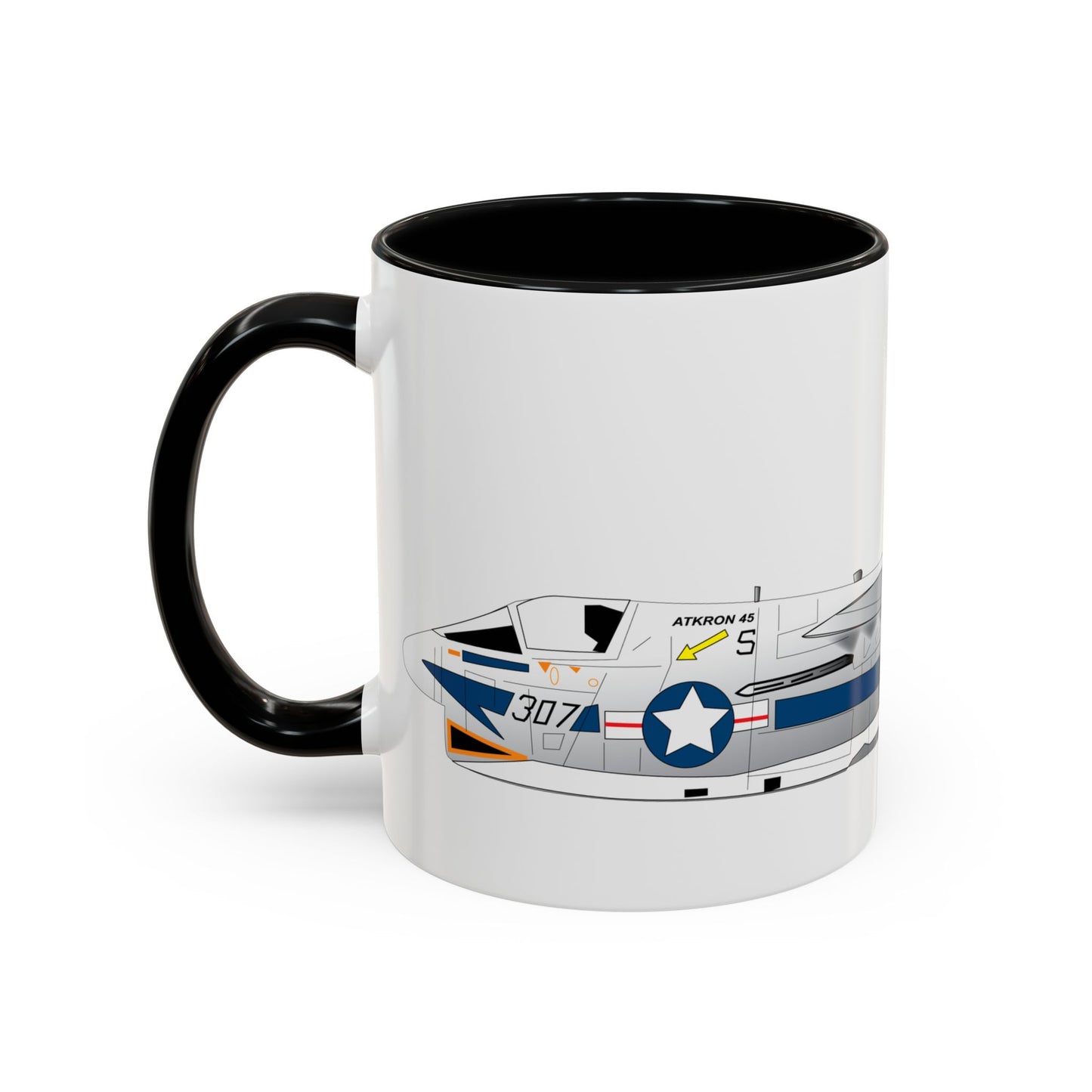 Accent Coffee Mug (11oz & 15oz) - Aircraft - Navy - A-7B Corsair II - Side X 300