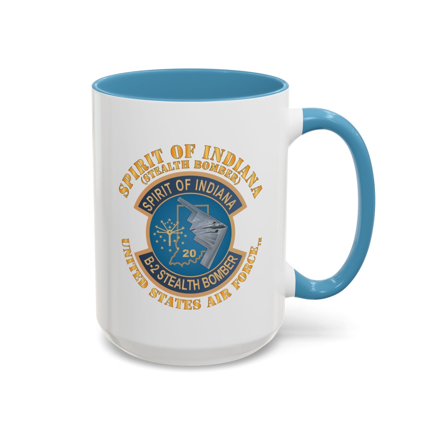 Accent Coffee Mug (11oz & 15oz) - USAF - B2 - Spirit of Indiana - Stealth Bomber X 300