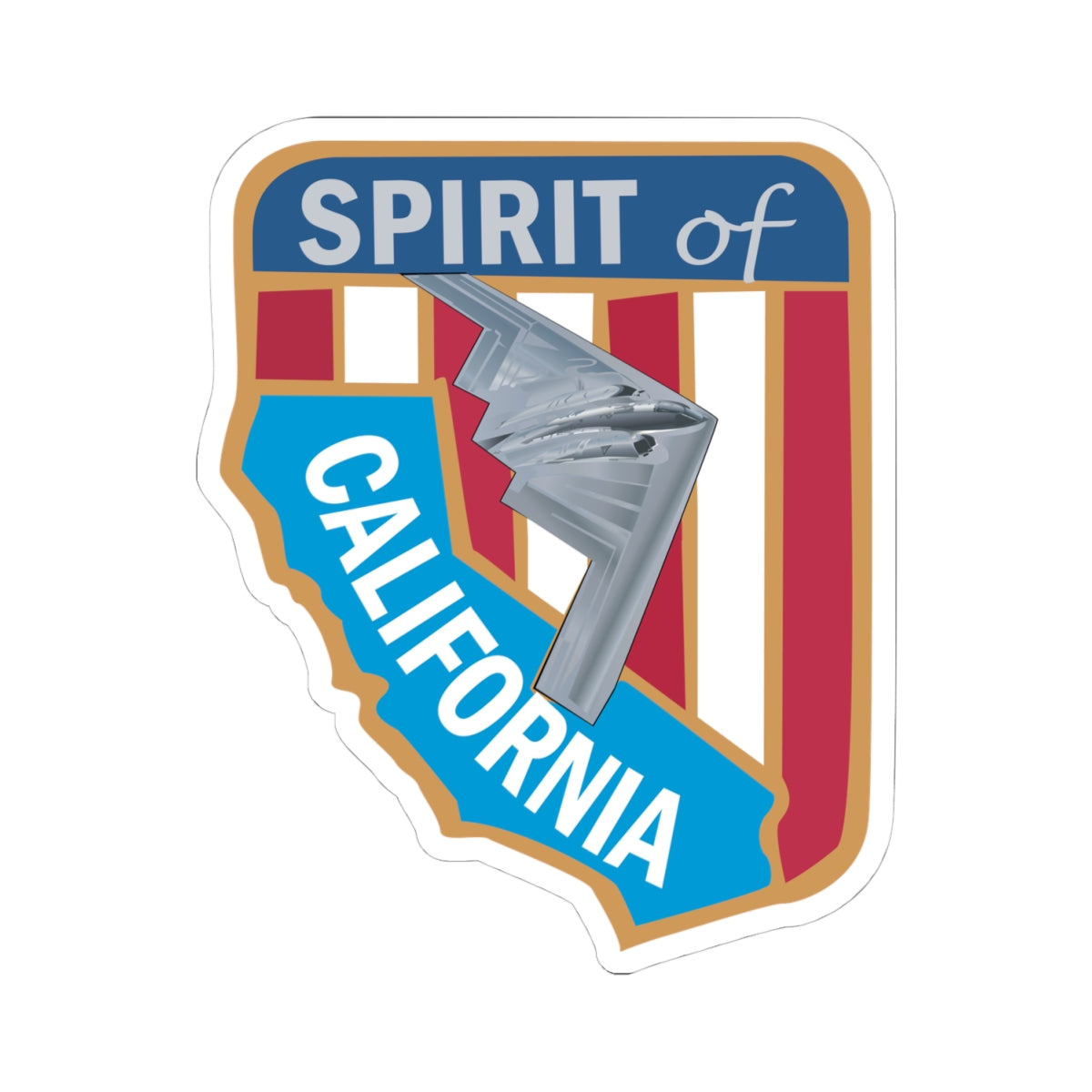 Kiss-Cut Stickers - USAF - B2 - Spirit of California - Stealth Bomber wo txt X 300
