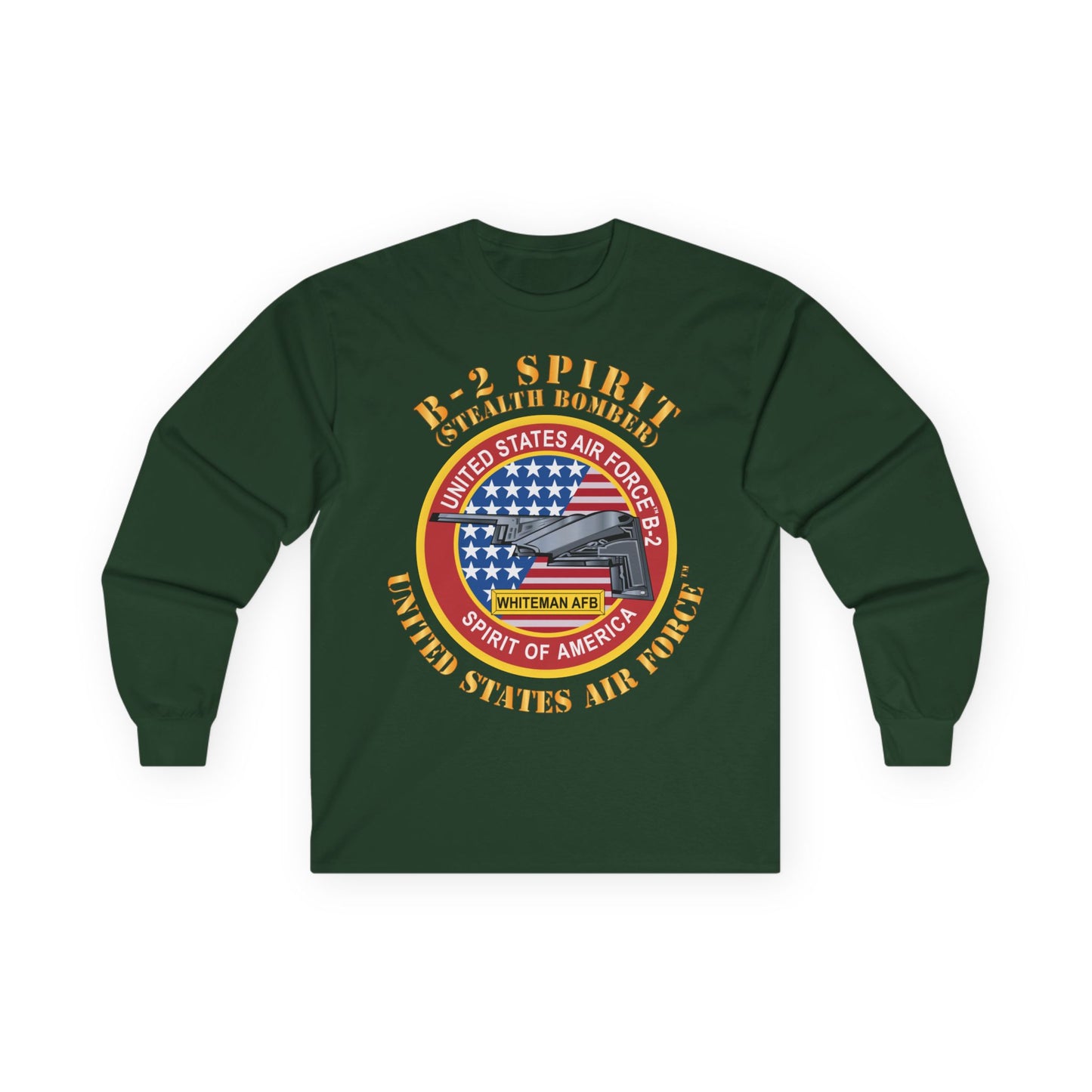 Unisex Ultra Cotton Long Sleeve Tee - USAF - B2 - Spirit - Stealth Bomber X 300