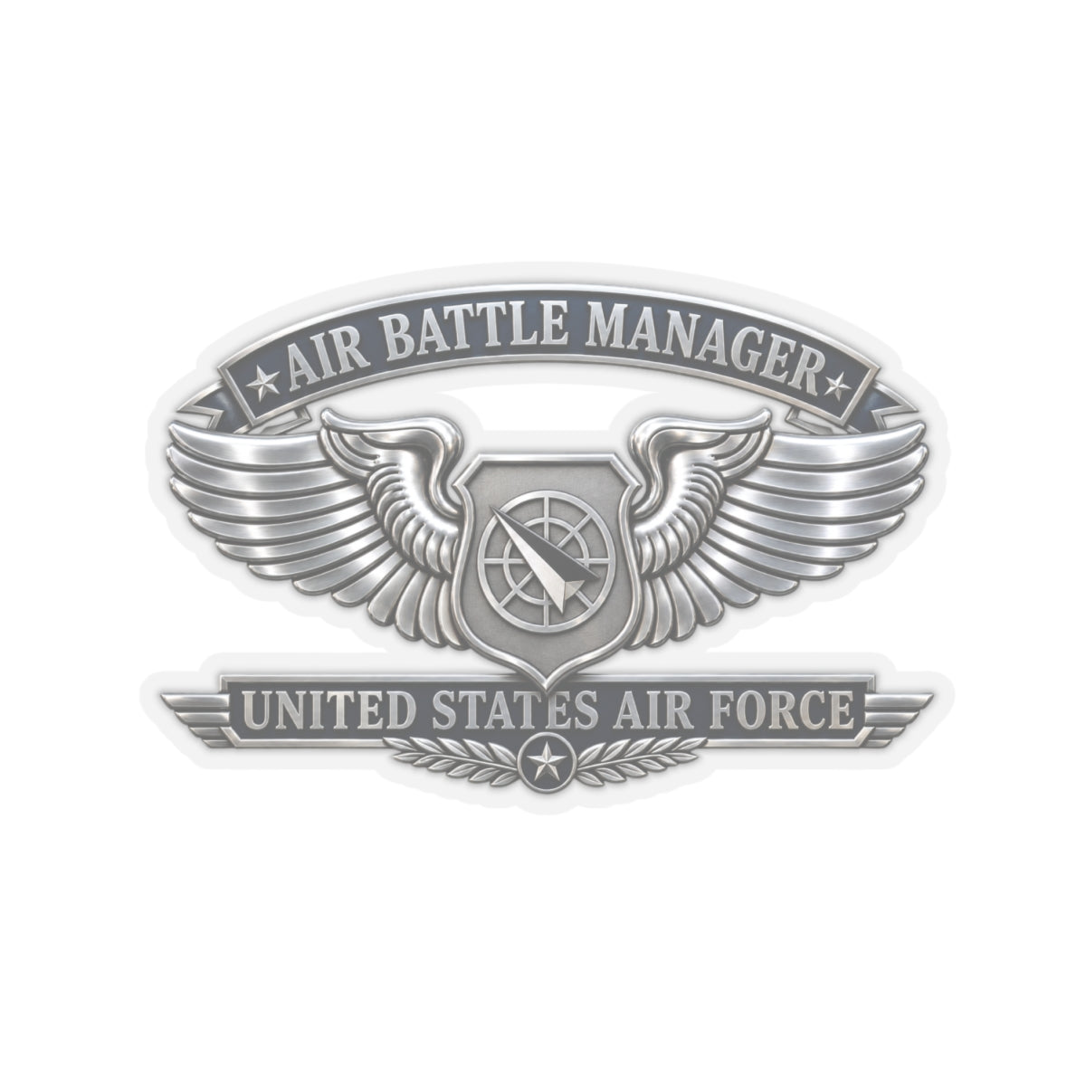 Kiss-Cut Stickers - USAF - Air Battle Manager Badge - United States Air Force- 3D - Enhanced