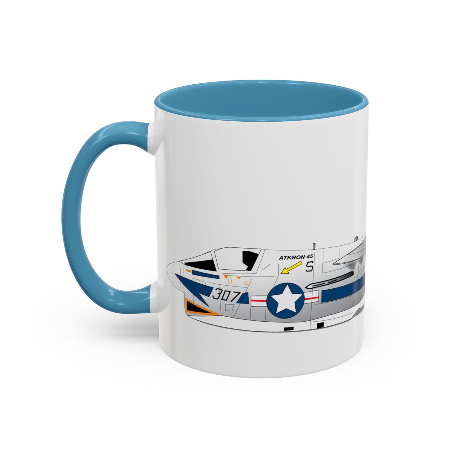 Accent Coffee Mug (11oz & 15oz) - Aircraft - Navy - A-7B Corsair II - Side X 300