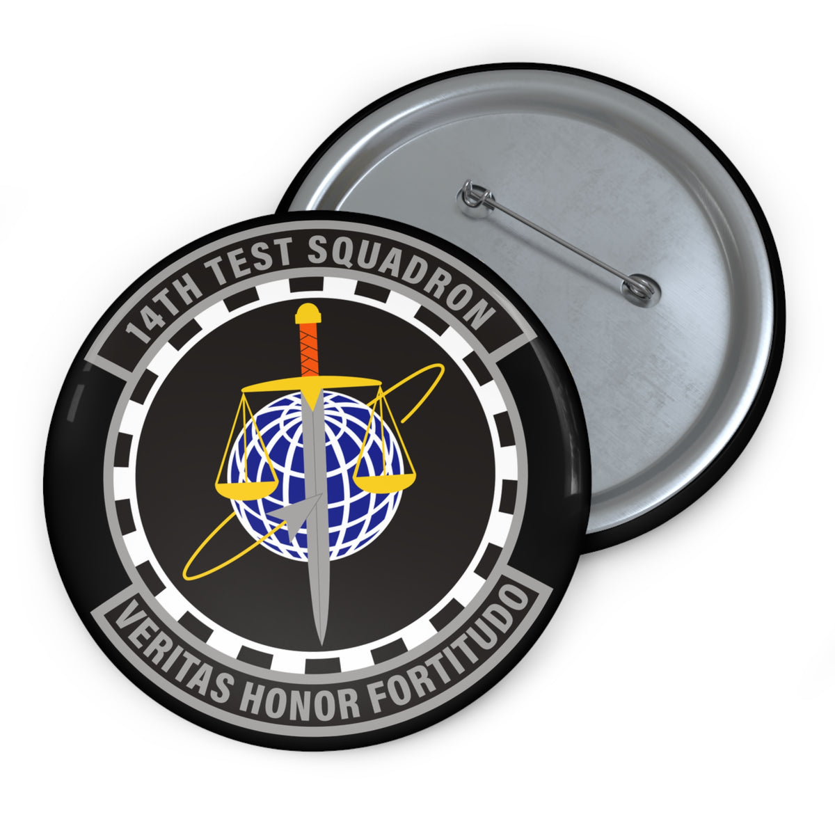 Custom Pin Button - USAF - 14th Test Squadron wo txt