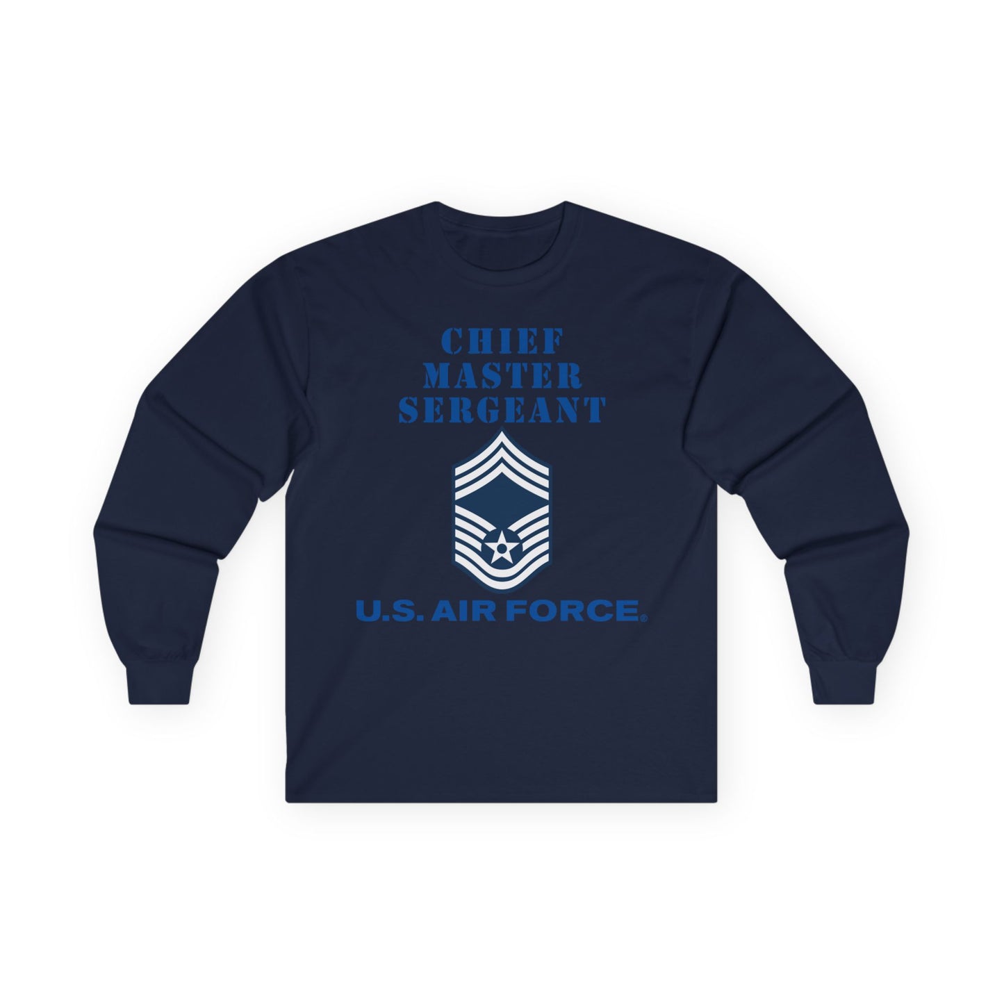 Unisex Ultra Cotton Long Sleeve Tee - USAF - Chief Master Sergeant (E9a) - 2020 - US Air Force w Text X 300