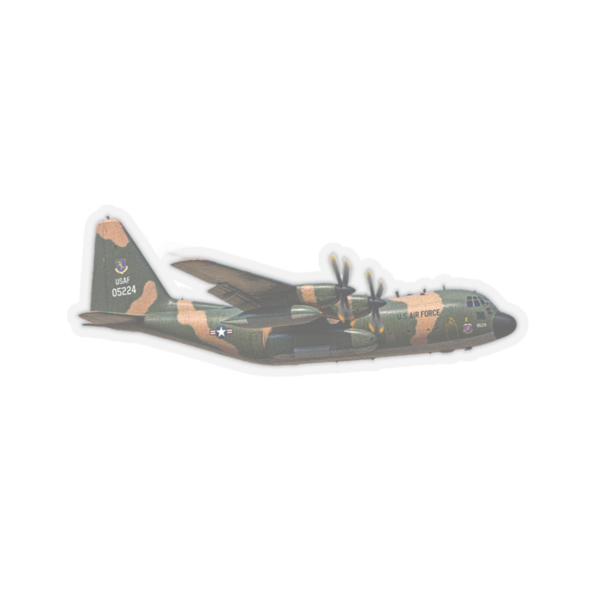 Kiss-Cut Stickers - C-130  Aircraft - Camo - Right Side