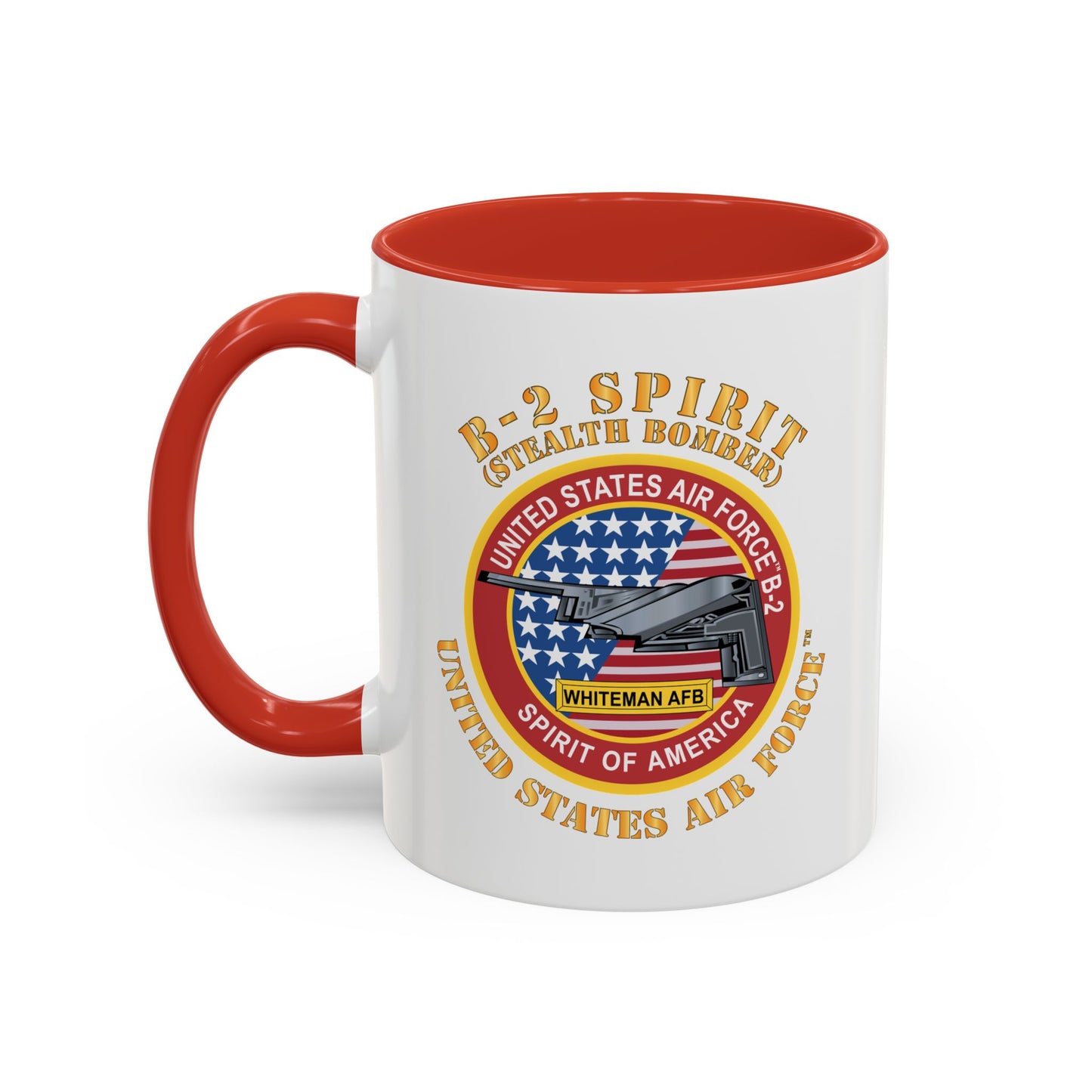 Accent Coffee Mug (11oz & 15oz) - USAF - B2 - Spirit - Stealth Bomber X 300