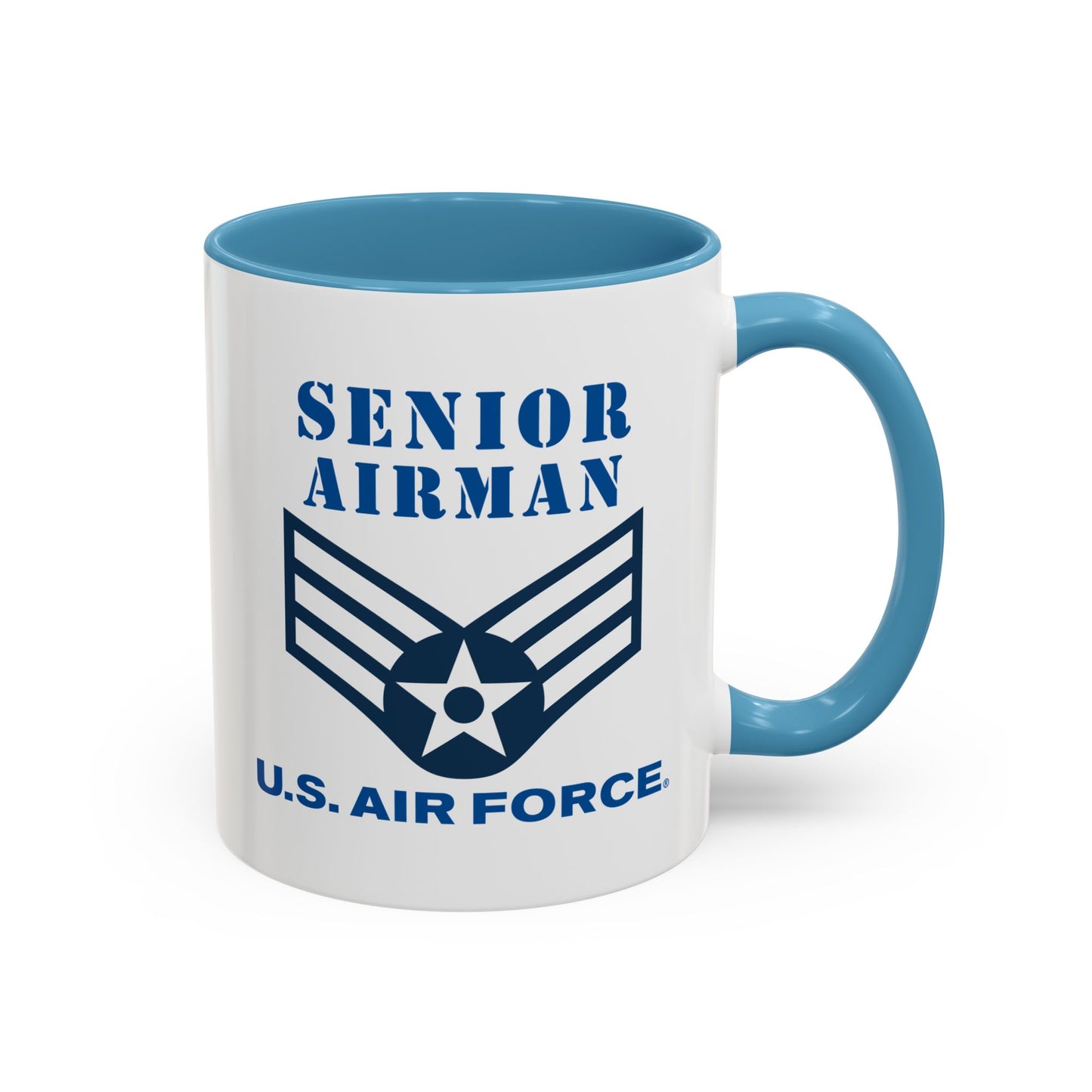 Accent Coffee Mug (11oz & 15oz) - USAF - Senior Airman (E4) - 2020 - US Air Force w Text X 300