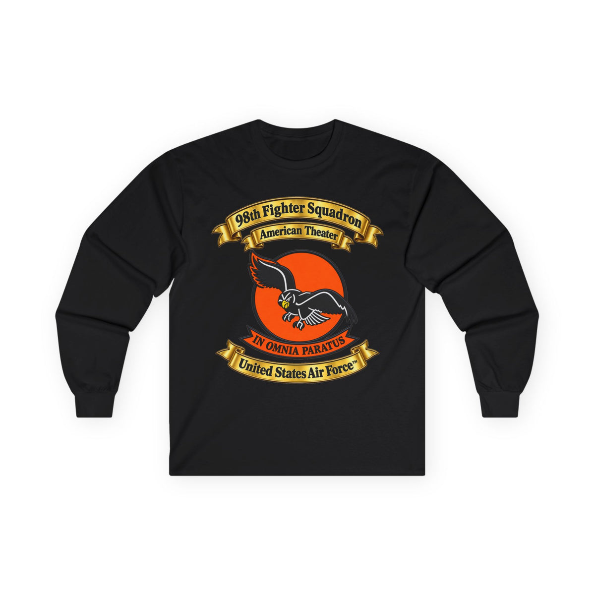 Unisex Ultra Cotton Long Sleeve Tee - 98th Fighter-Interceptor Squadron - SSI - American Theater - USAAF - 3D - Transparent
