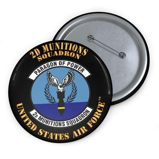 Custom Pin Button - USAF - 2nd Munitions Squadron