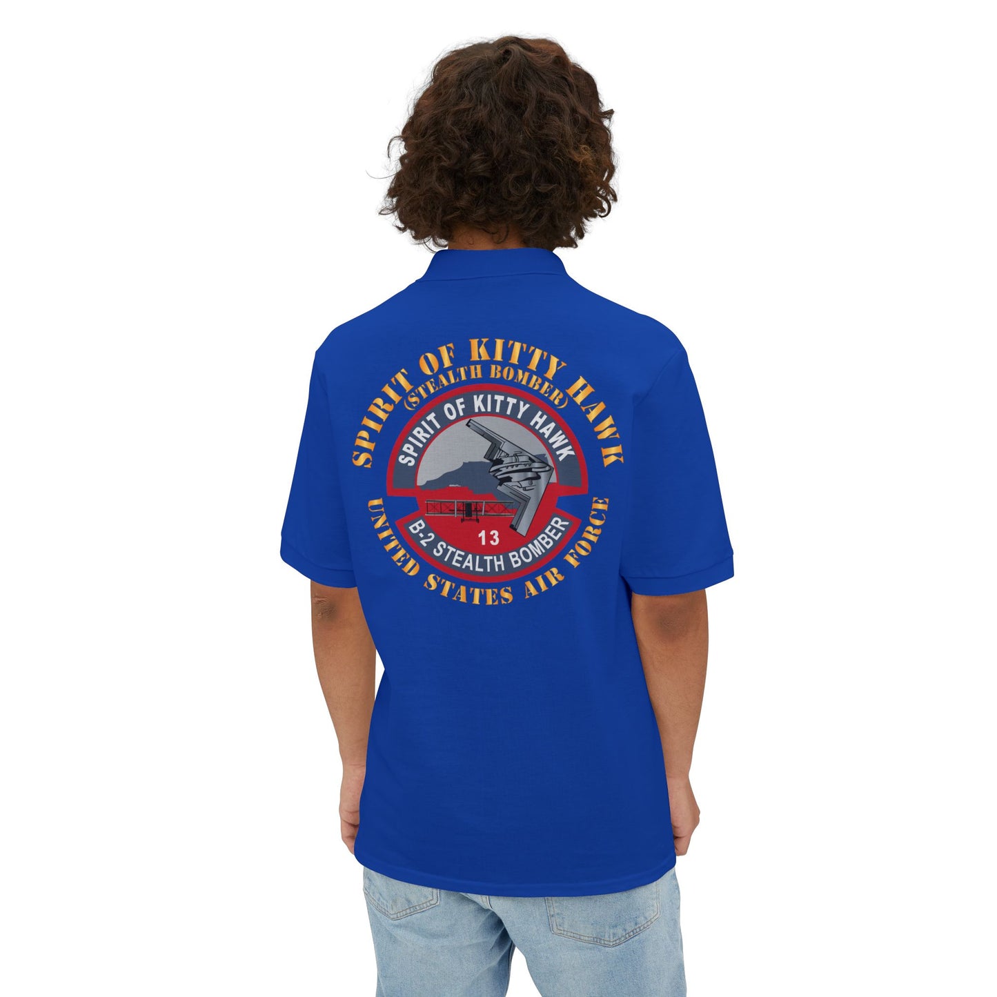 Men's Piqué Polo - USAF - B2 - Spirit of Kitty Hawk - Stealth Bomber X 300