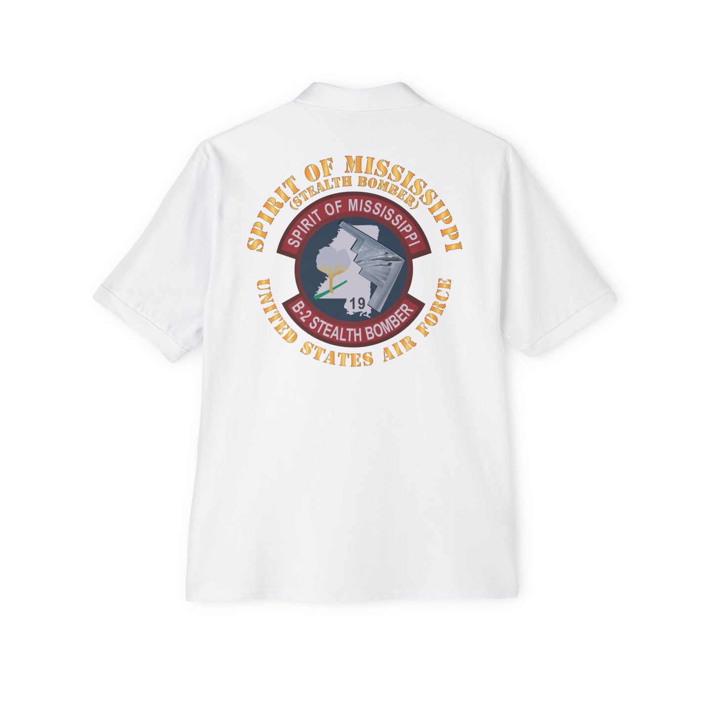 Men's Piqué Polo - USAF - B2 - Spirit of Mississippi - Stealth Bomber X 300