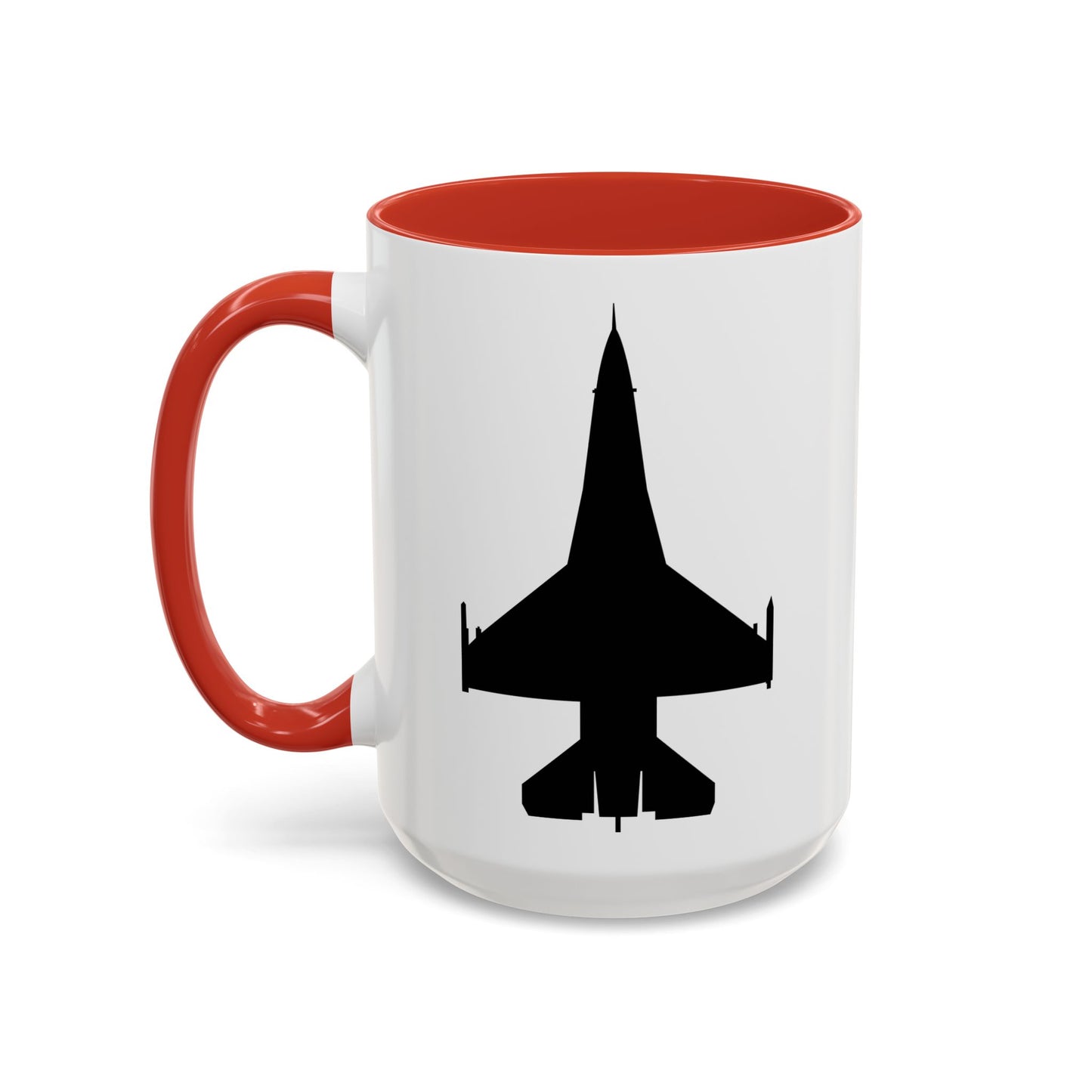 Accent Coffee Mug (11oz & 15oz) - Aircraft - F-16 -Top - Black wo Txt X 300