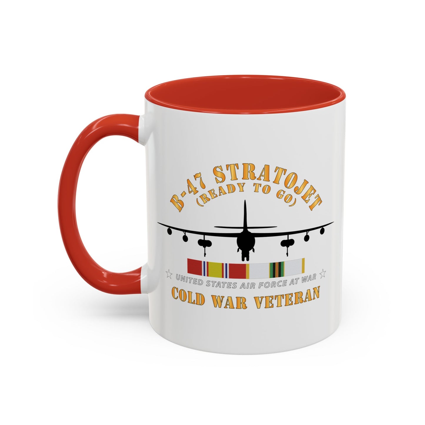 Accent Coffee Mug (11oz & 15oz) - USAF - B-47 Stratojet - Ready to Go - Silhouette - Cold War Veteran X 300