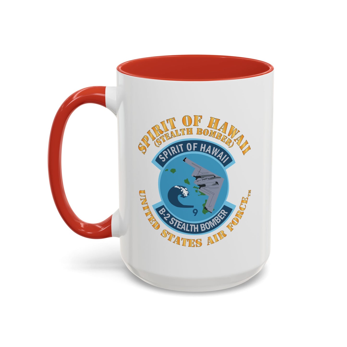 Accent Coffee Mug (11oz & 15oz) - USAF - B2 - Spirit of Hawaii - Stealth Bomber X 300