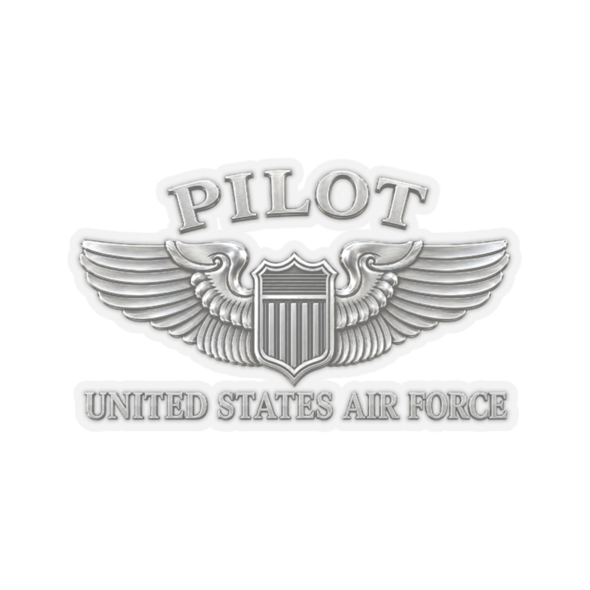 Kiss-Cut Stickers - USAF - Basic Pilot Badge - United States Air Force - 3D - Enhanced