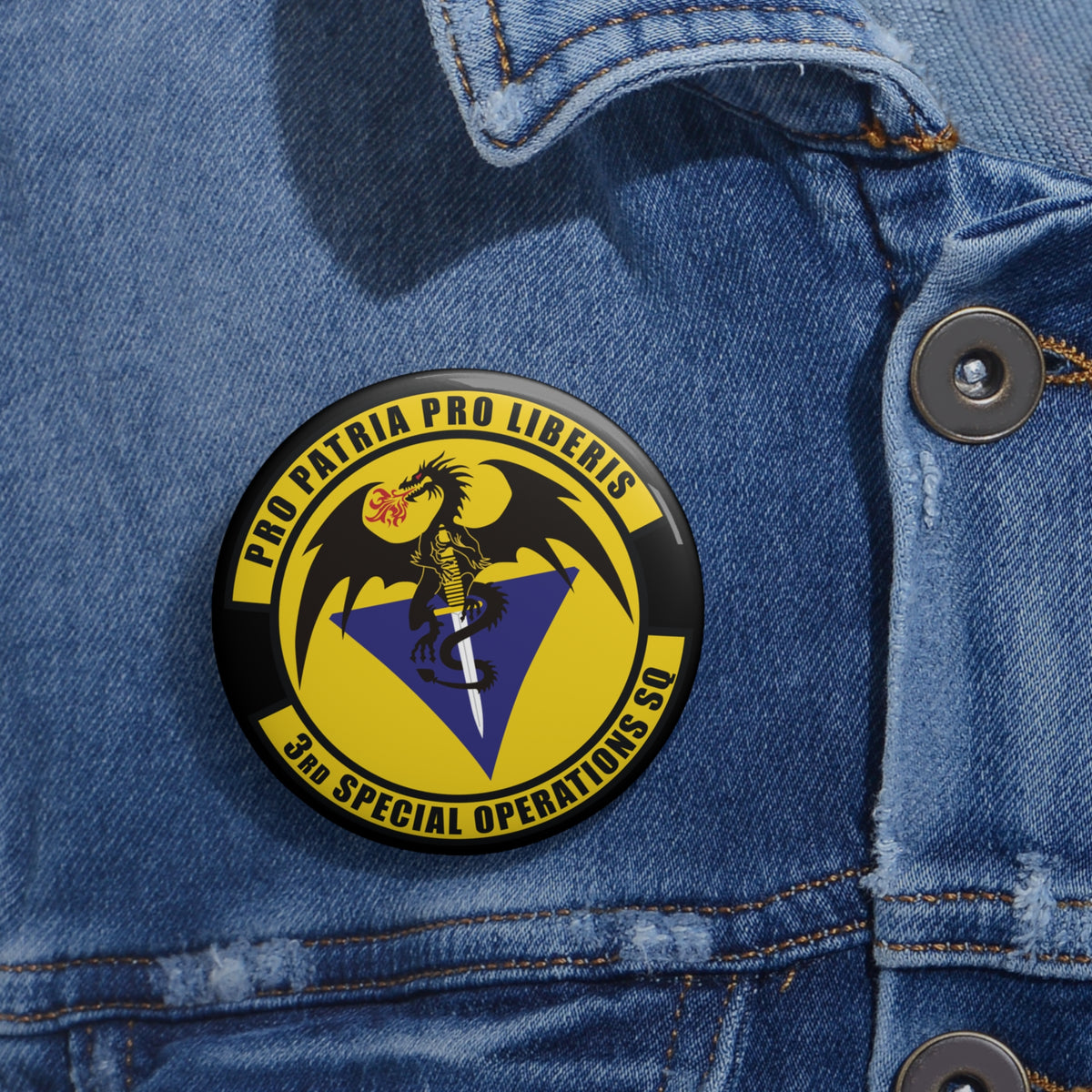 Custom Pin Button - USAF - 3rd Special Operations Squadron wo txt