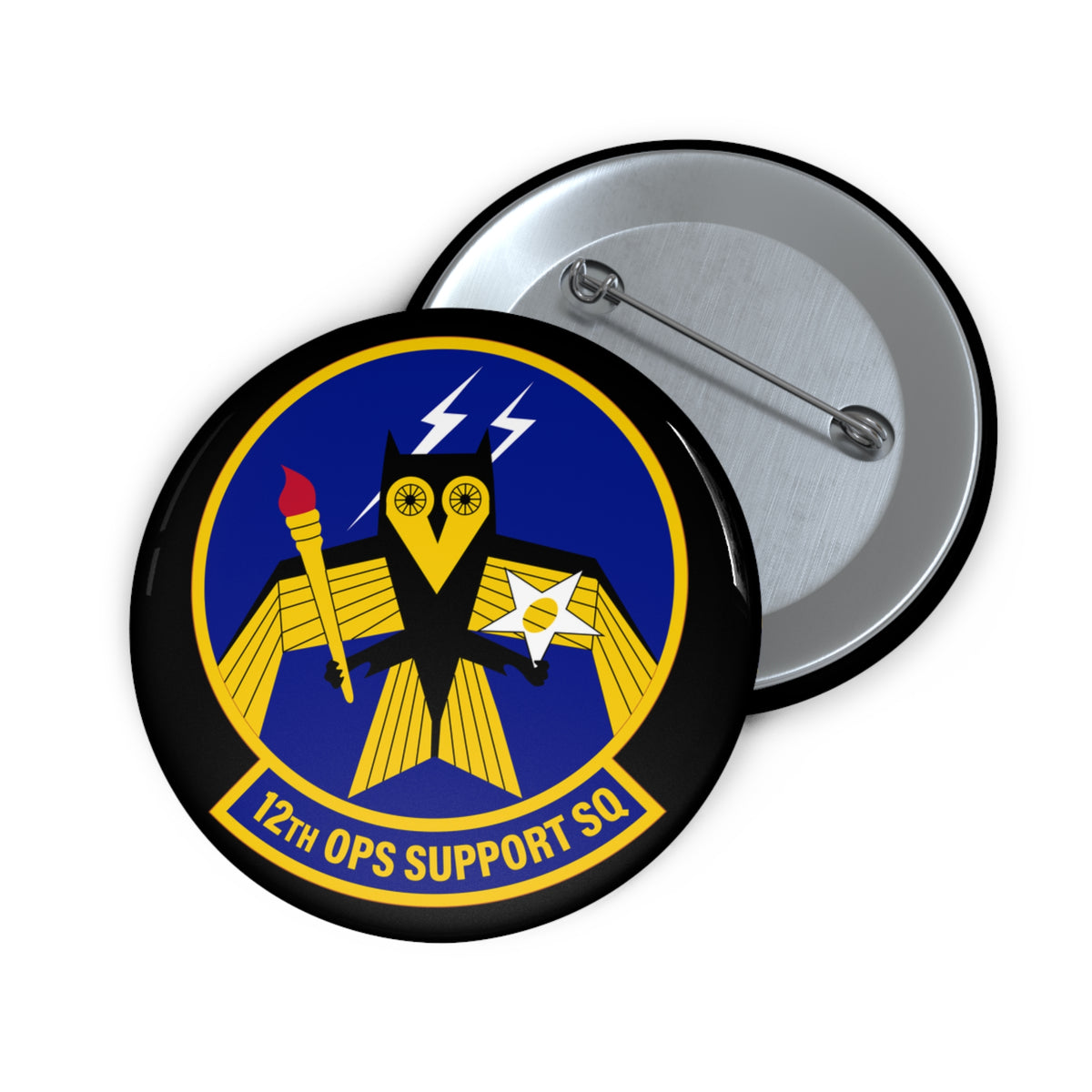 Custom Pin Button - USAF - 12th Operations Support Squadron wo txt