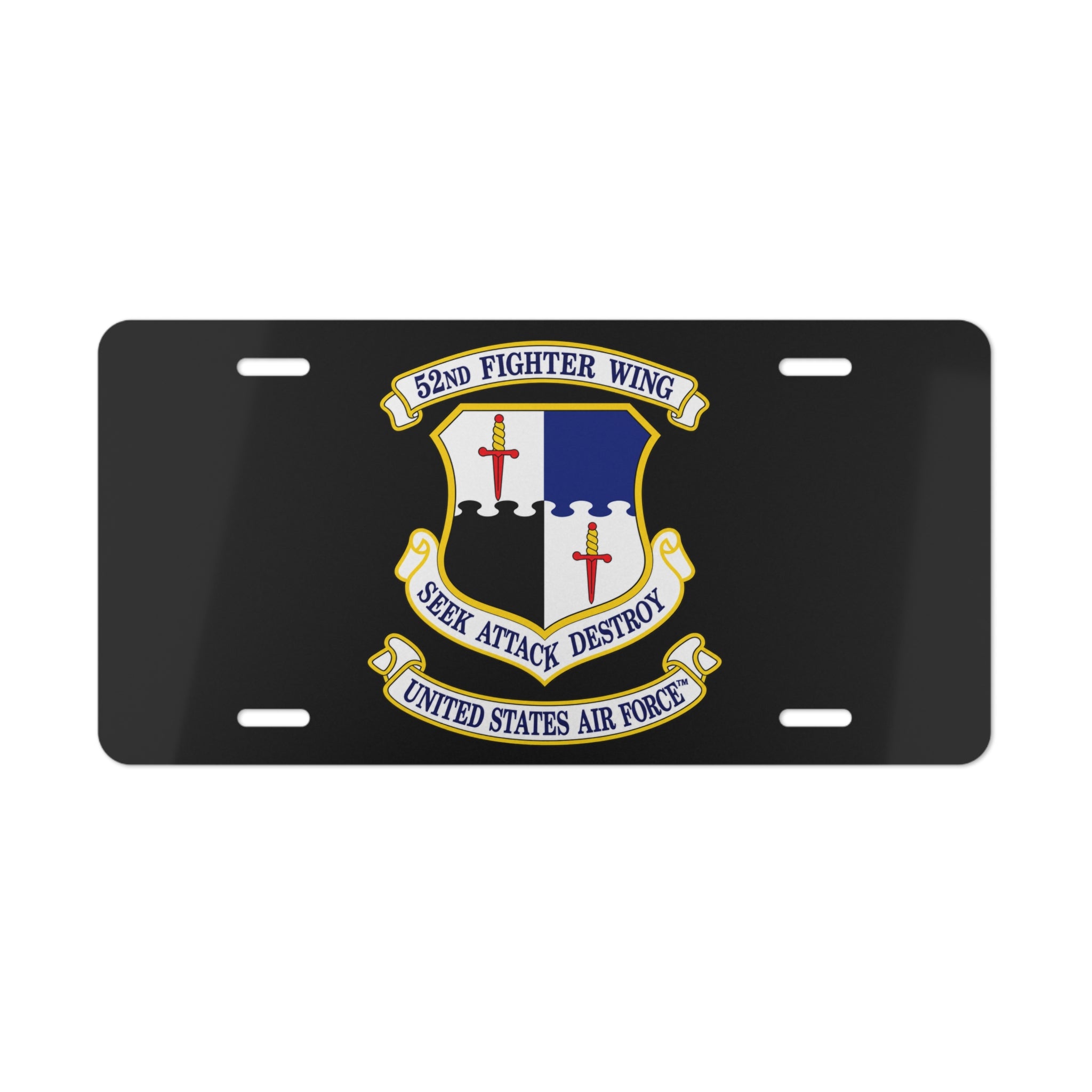 52nd Fighter Wing Shield License Plate | Air Force Stickers Plus