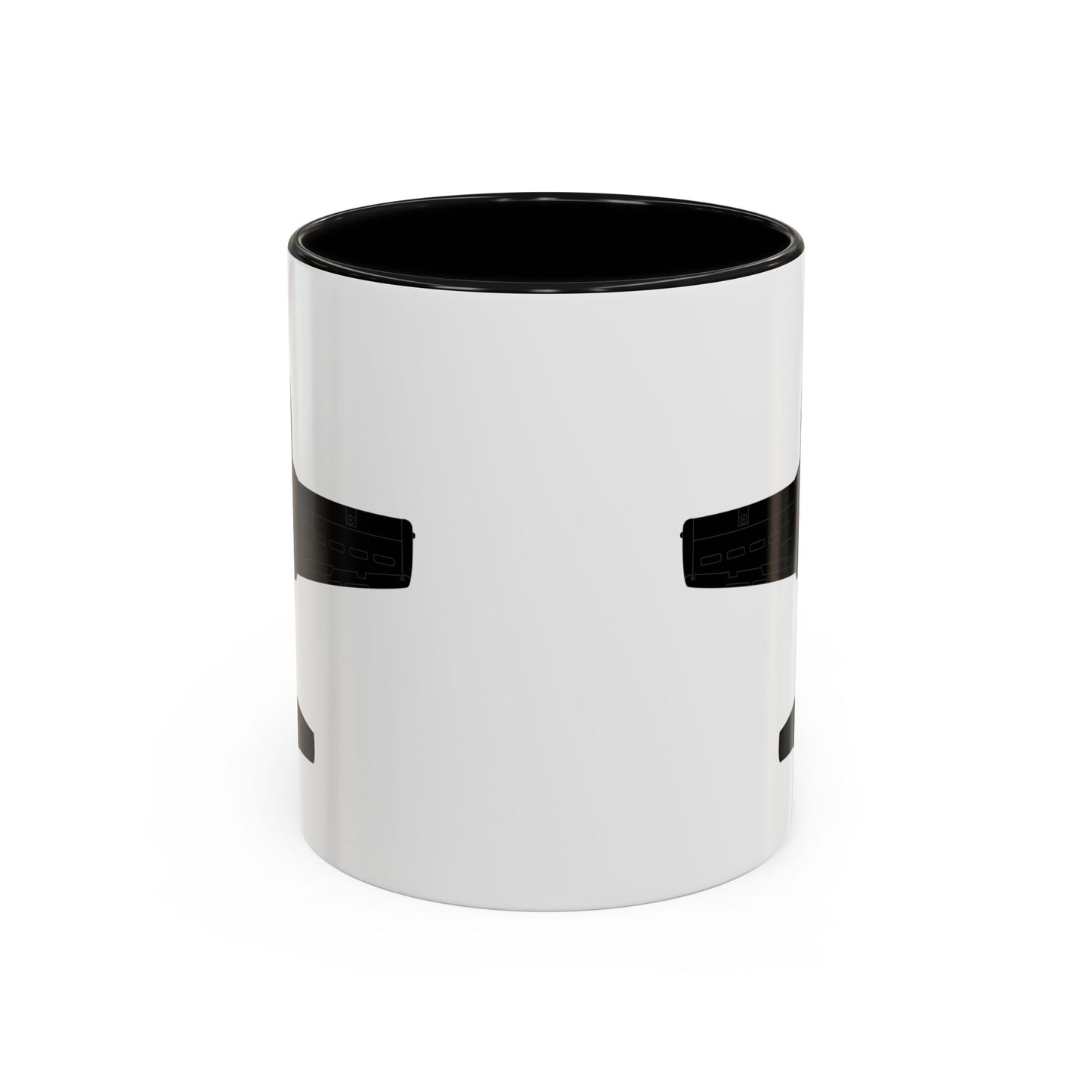 Accent Coffee Mug (11oz & 15oz) - Aircraft - T-37-Trainer - Top - Black - Metal X 300