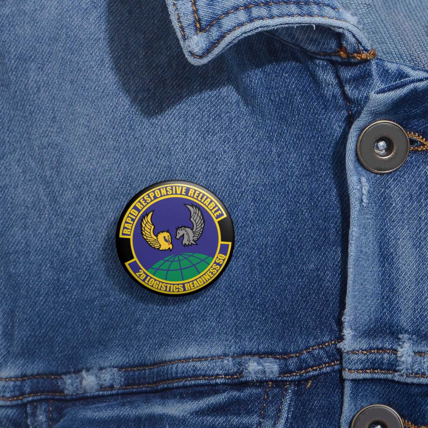 Custom Pin Button - USAF - 2d Logistics Readiness Squadron wo txt