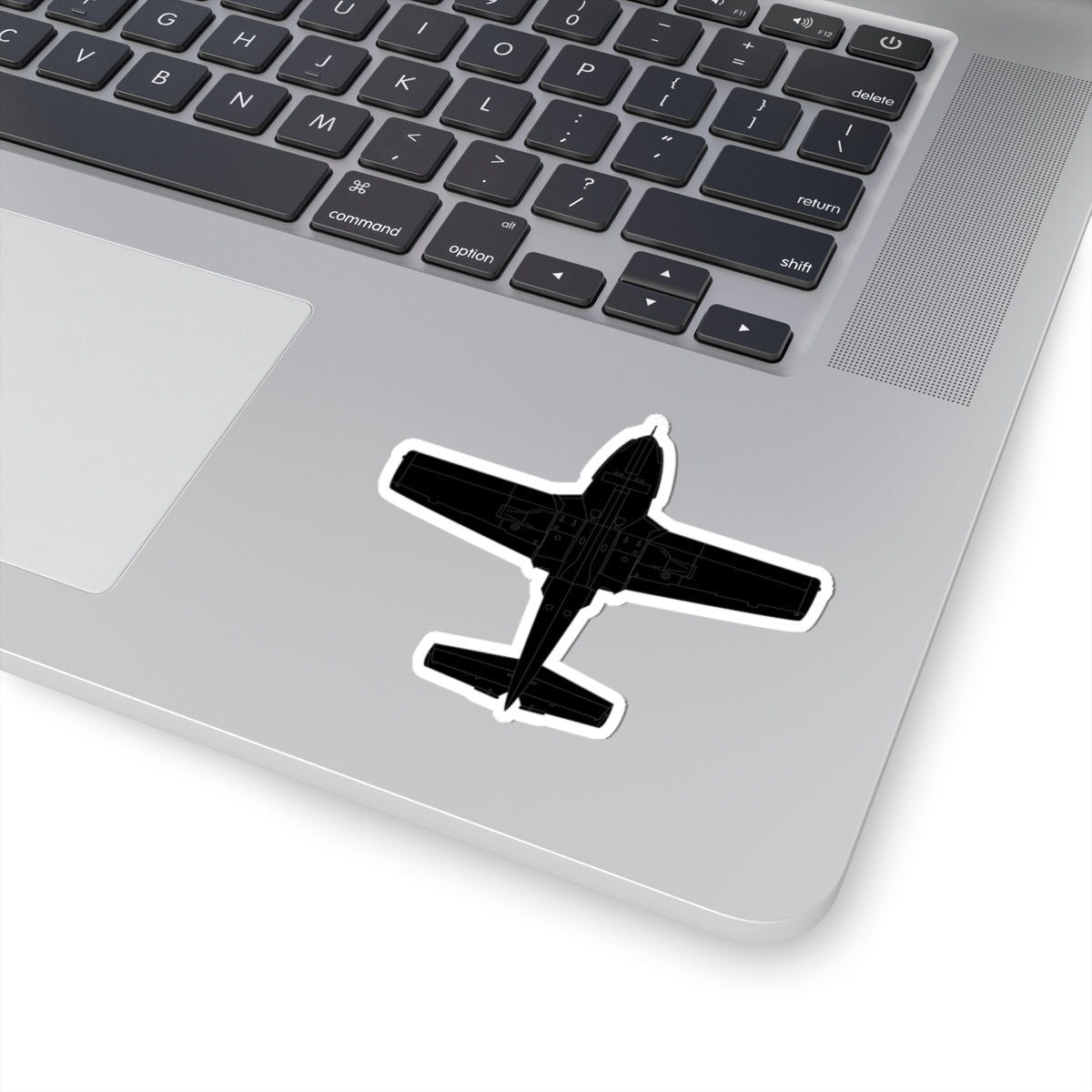 Kiss-Cut Stickers - Aircraft - T-37-Trainer - Bottom - Black - Metal X 300